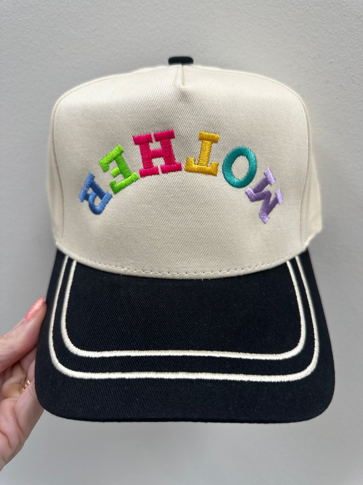 MOTHER HOMETOWN HERO BASEBALL TRUCKER HAT BLUE GREEN IVORY KNIT display picture 3