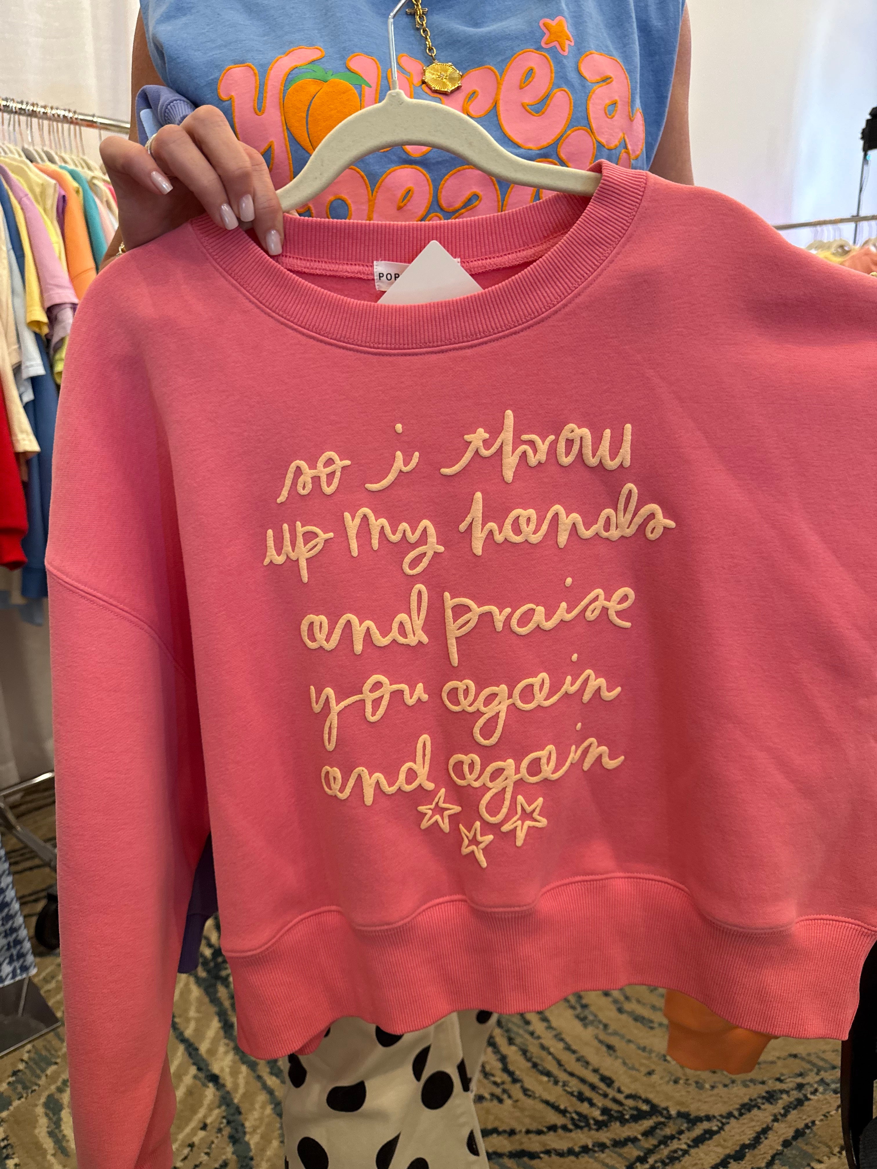 So I Throw My Hands Up Crop Sweatshirt