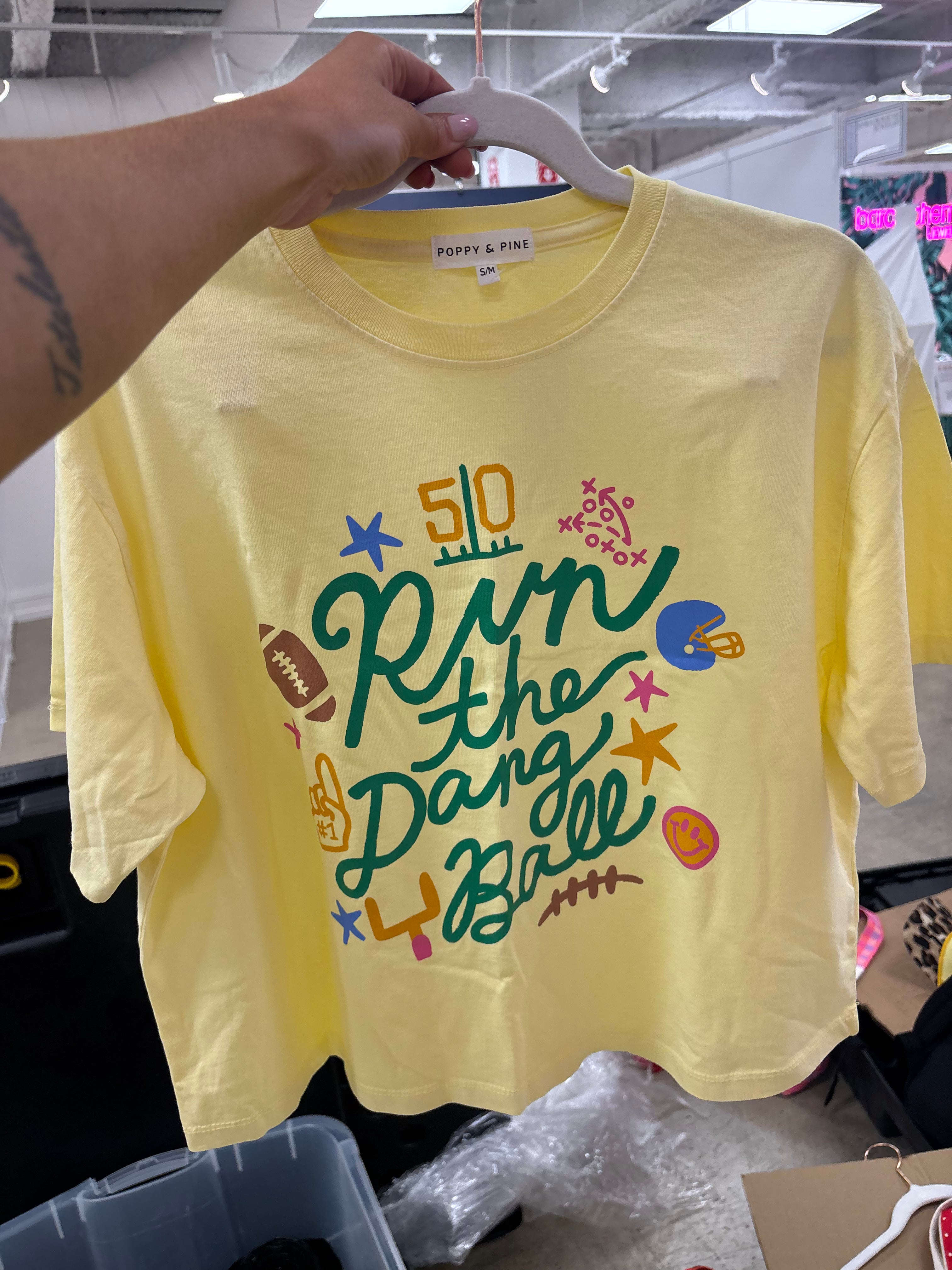 Run The Dang Ball Crop Tee