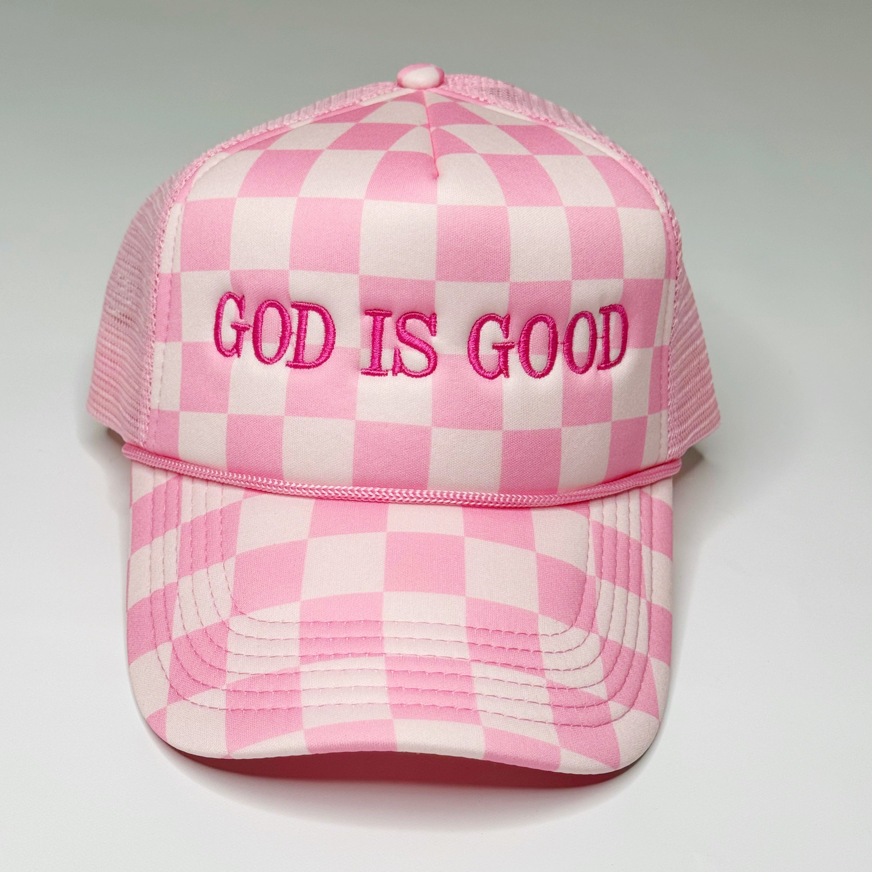 God is Good Checker Trucker Hat