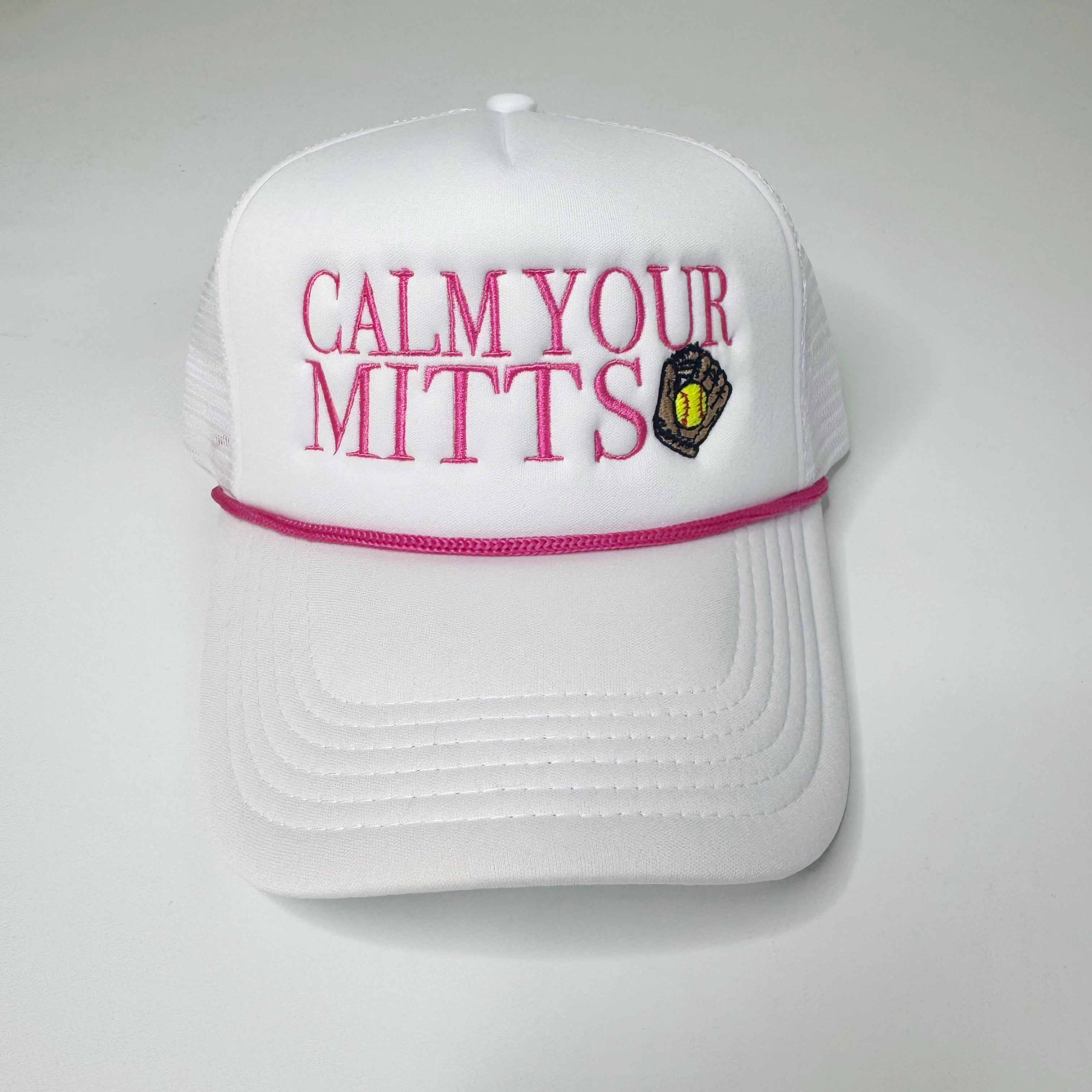 Softball Calm Your Mitts Trucker Hat