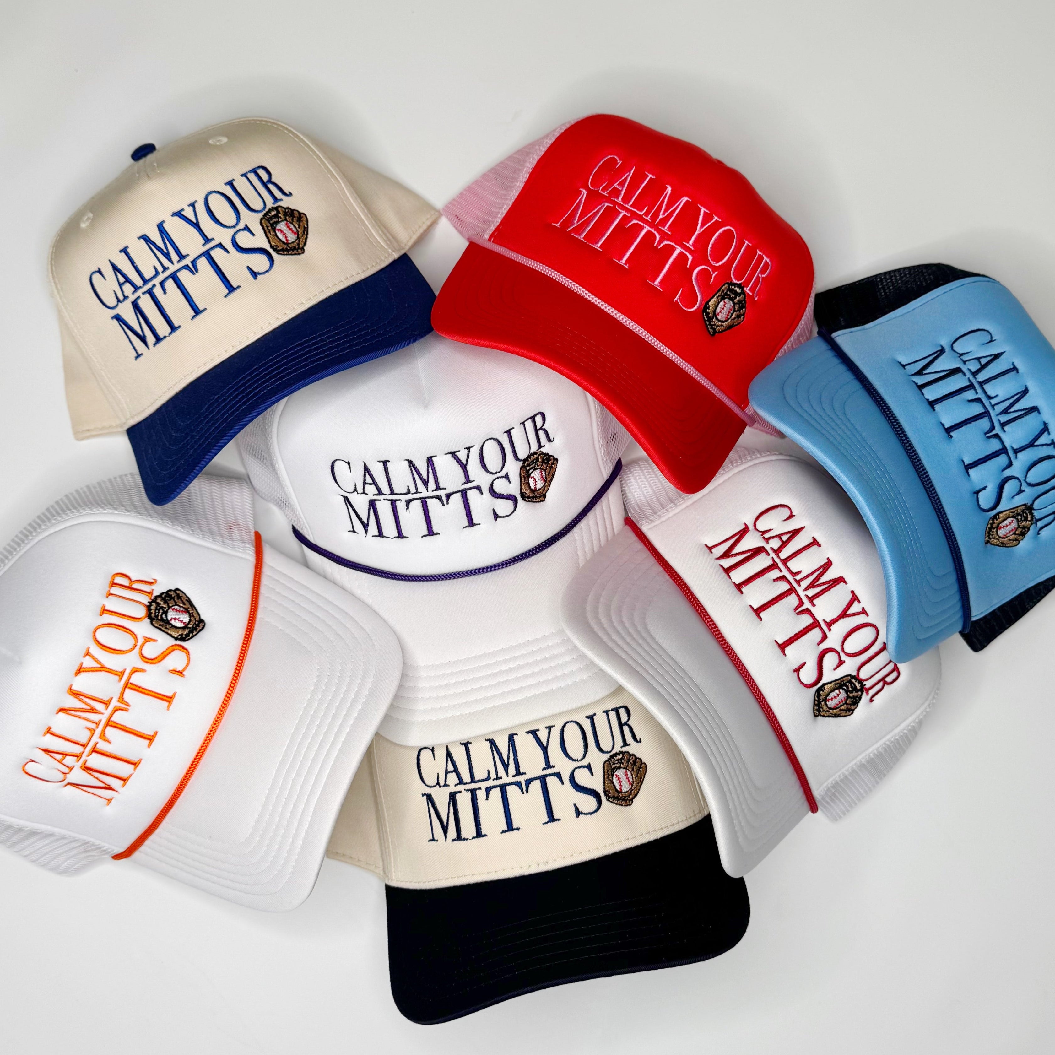 Baseball Calm Your Mitts Trucker Hat