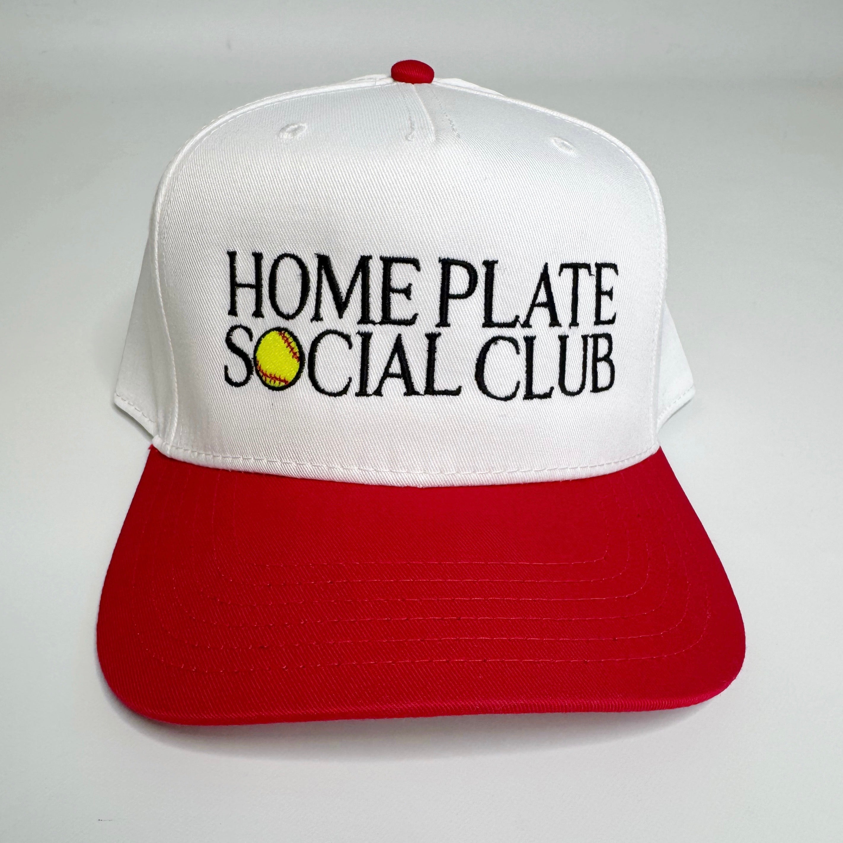 Home Plate Social Club Softball Red Trucker Hat