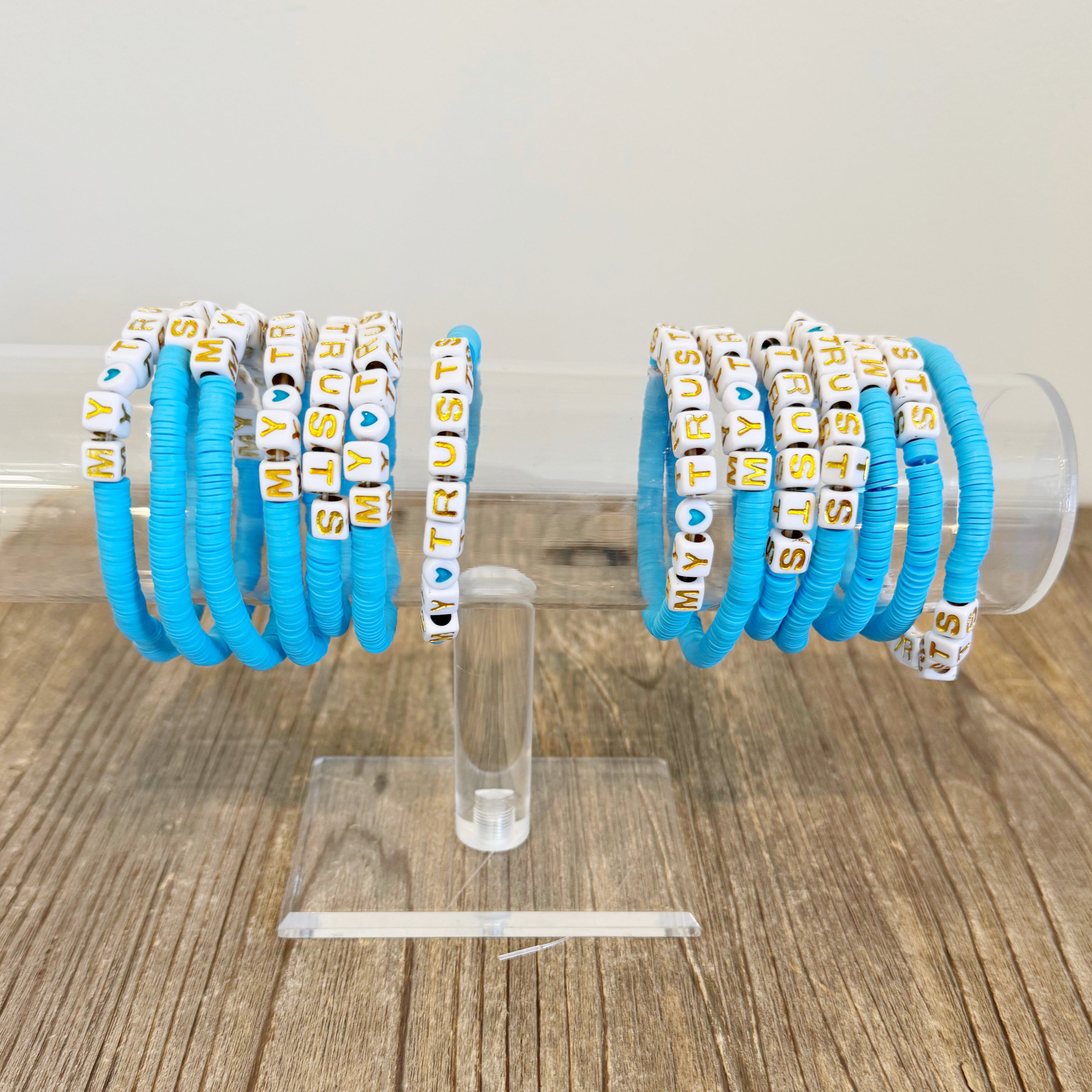 Heishi-My Heart Trust Bracelet - baby blue