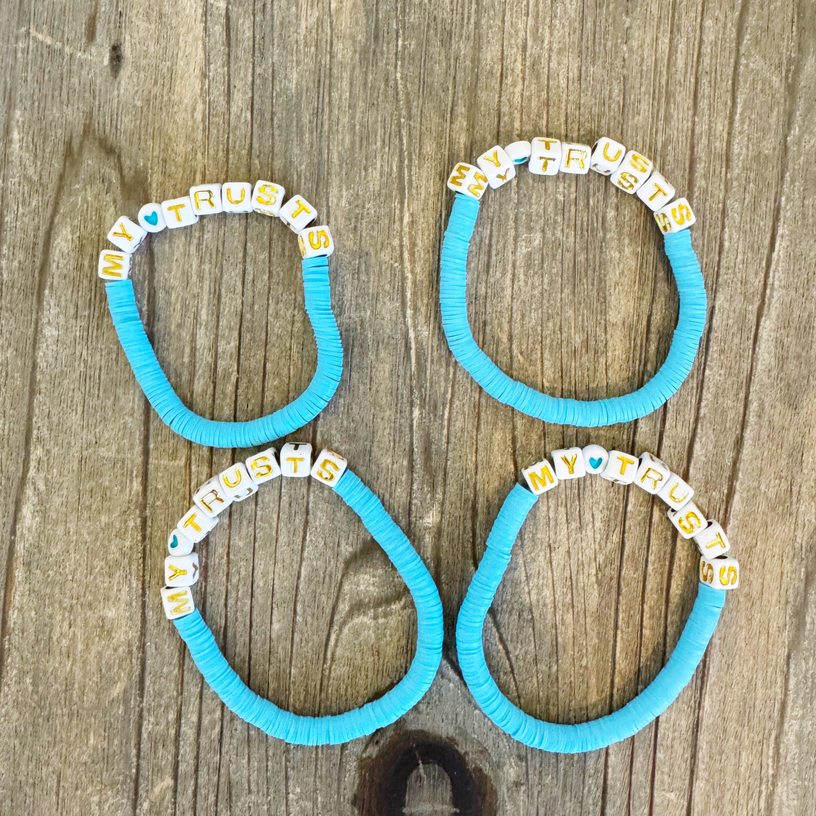 Heishi-My Heart Trust Bracelet - baby blue