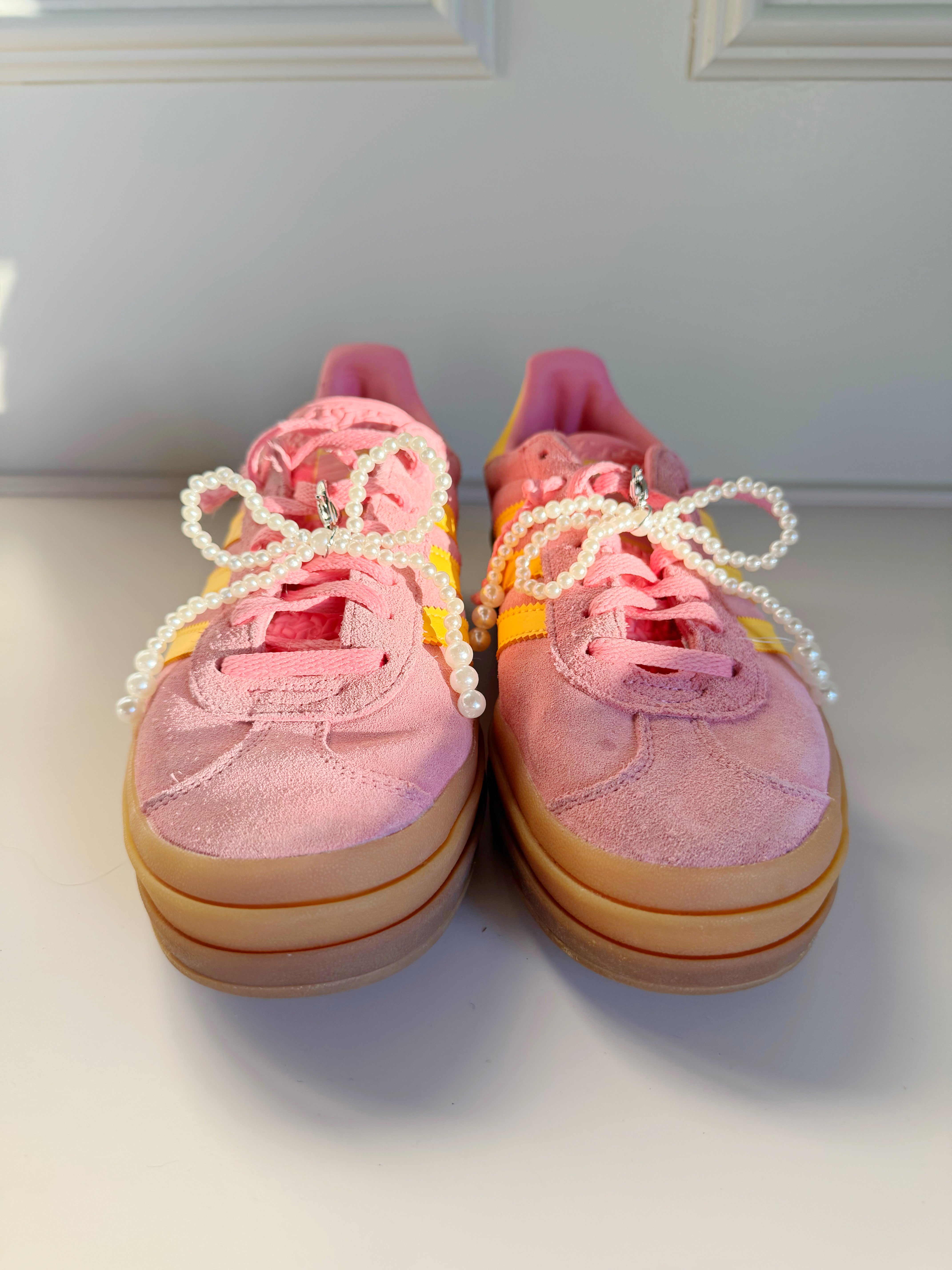 Pearl Bow Ribbon Shoe Charm