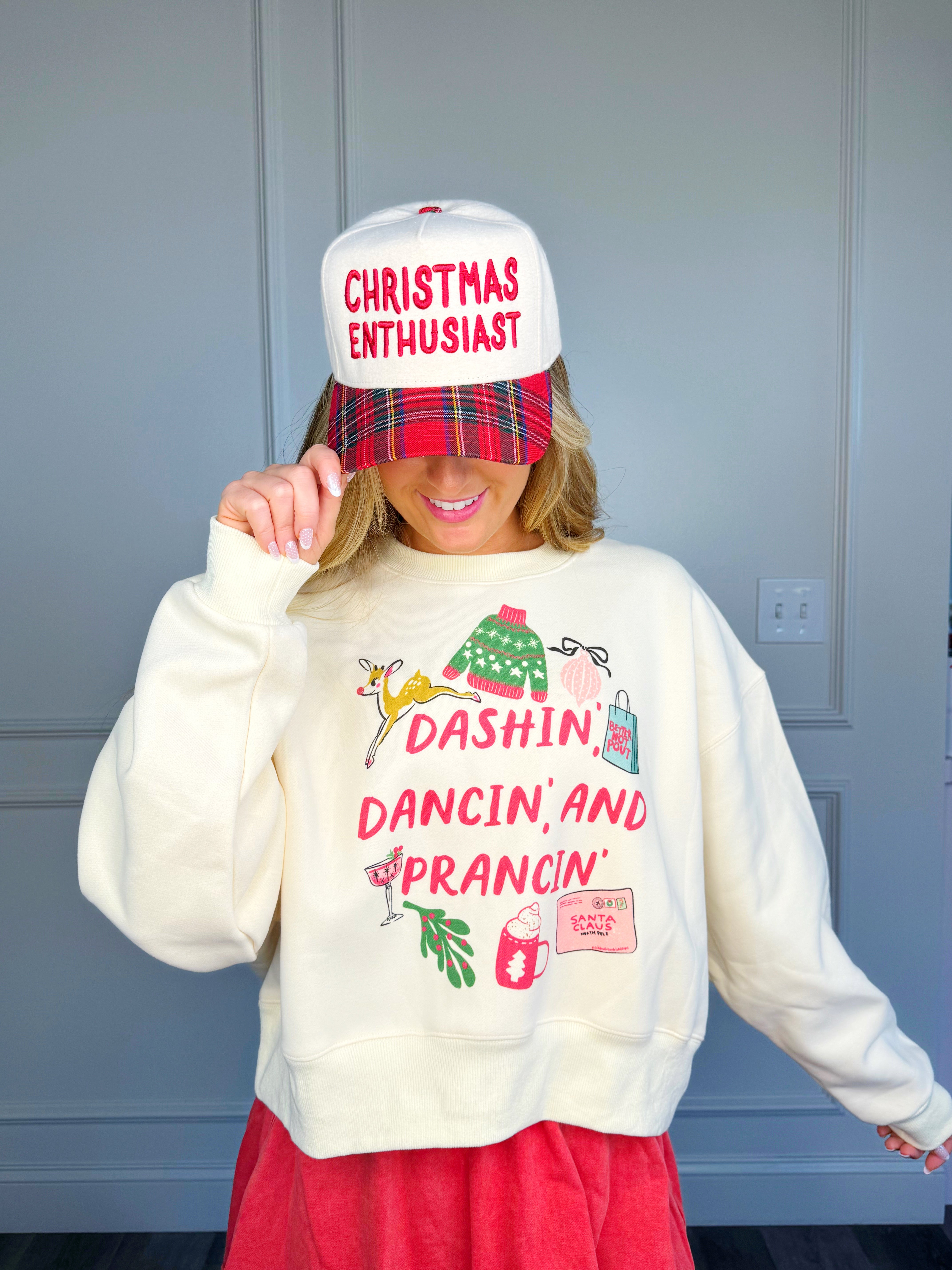 Dashin, Dancin and Prancin Crop Sweatshirt