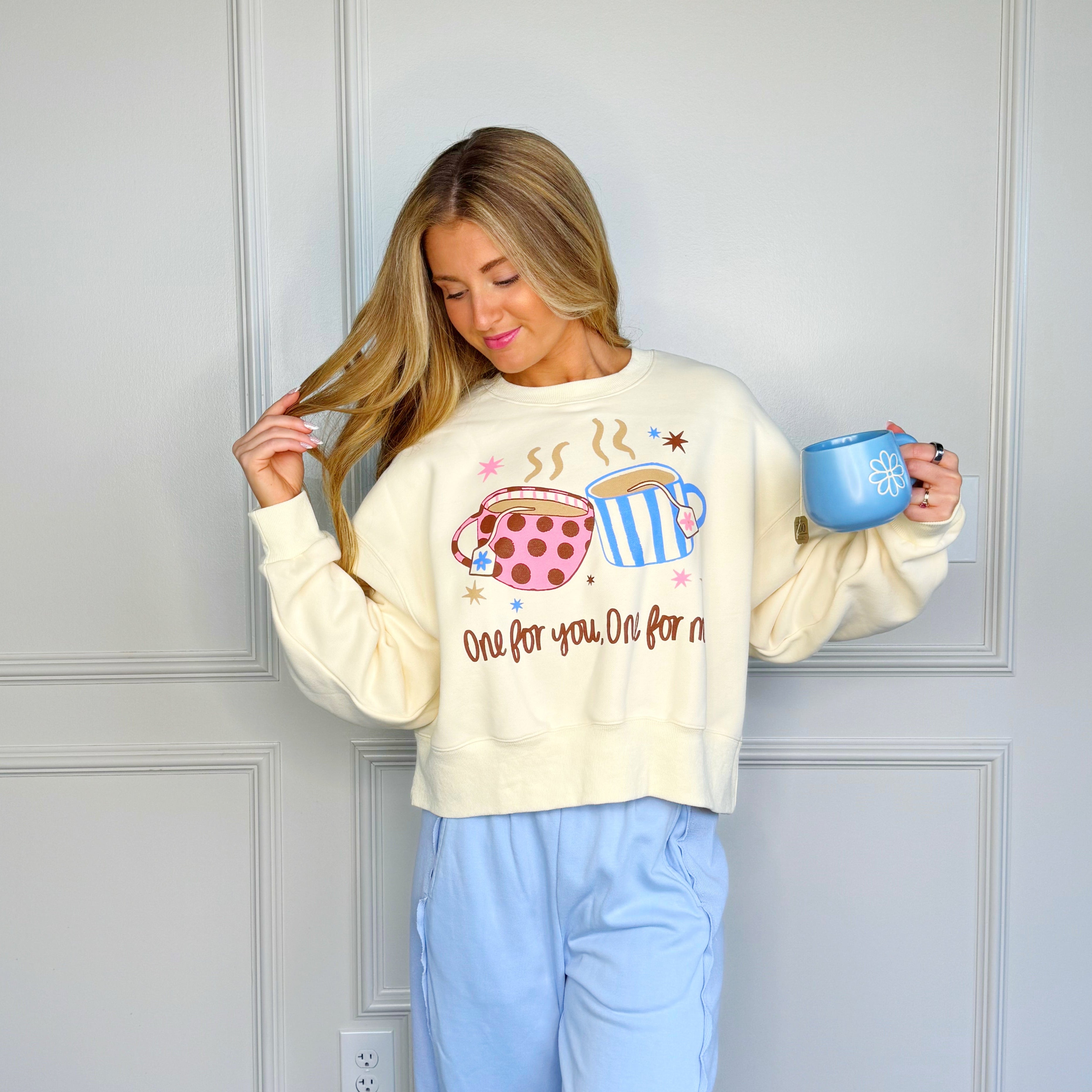 Tea, One for Me Crop Sweatshirt