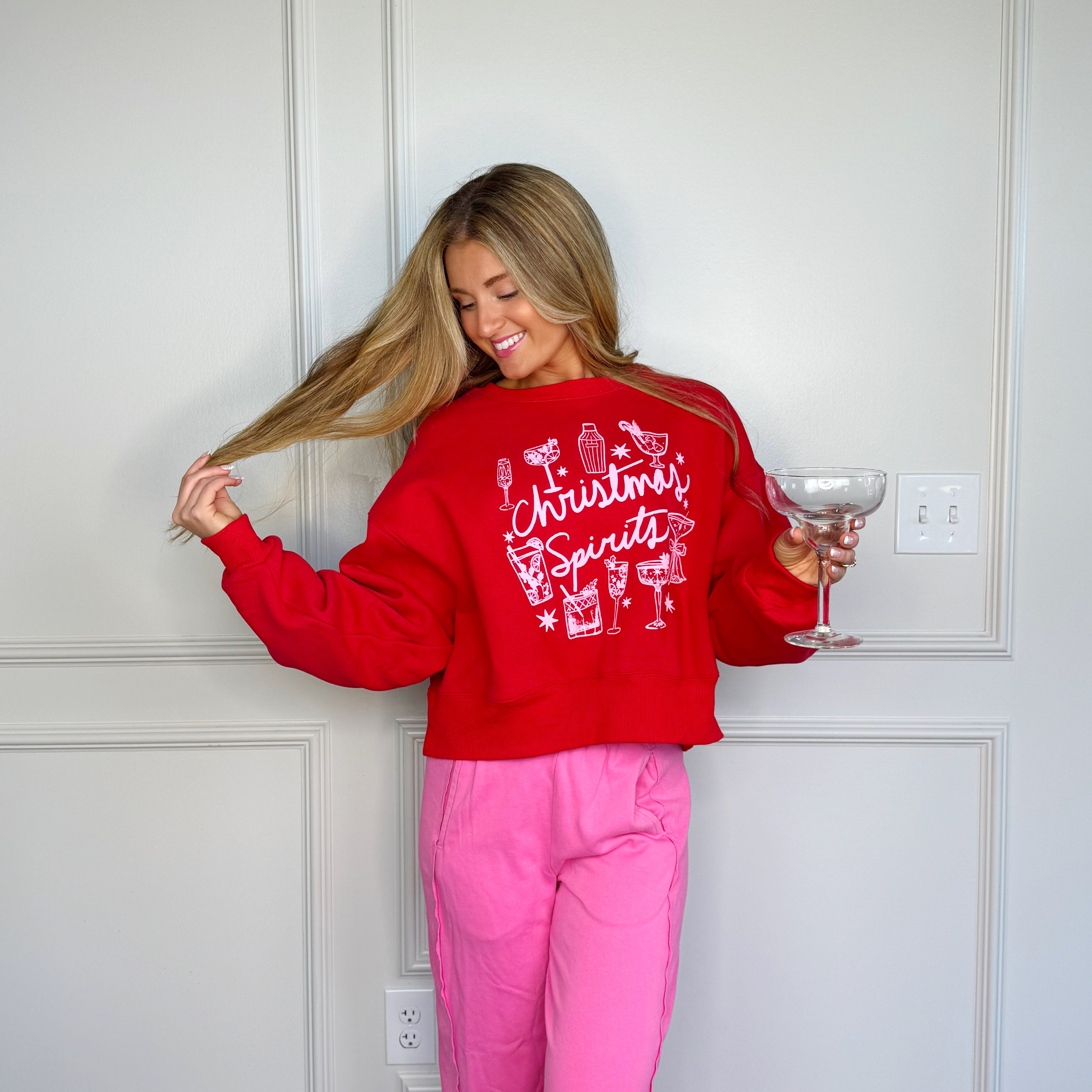 Christmas Spirits Crop Sweatshirt