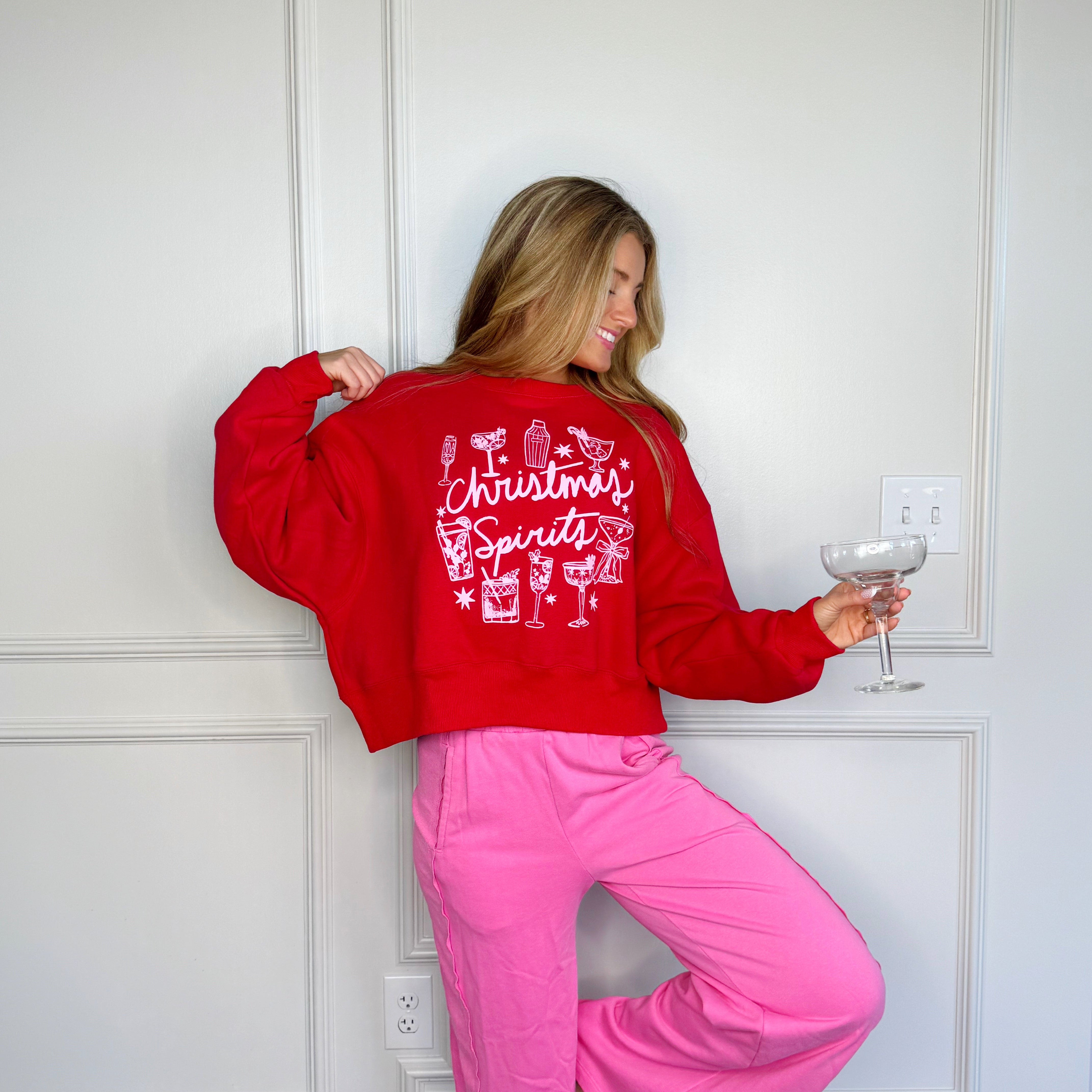 Christmas Spirits Crop Sweatshirt