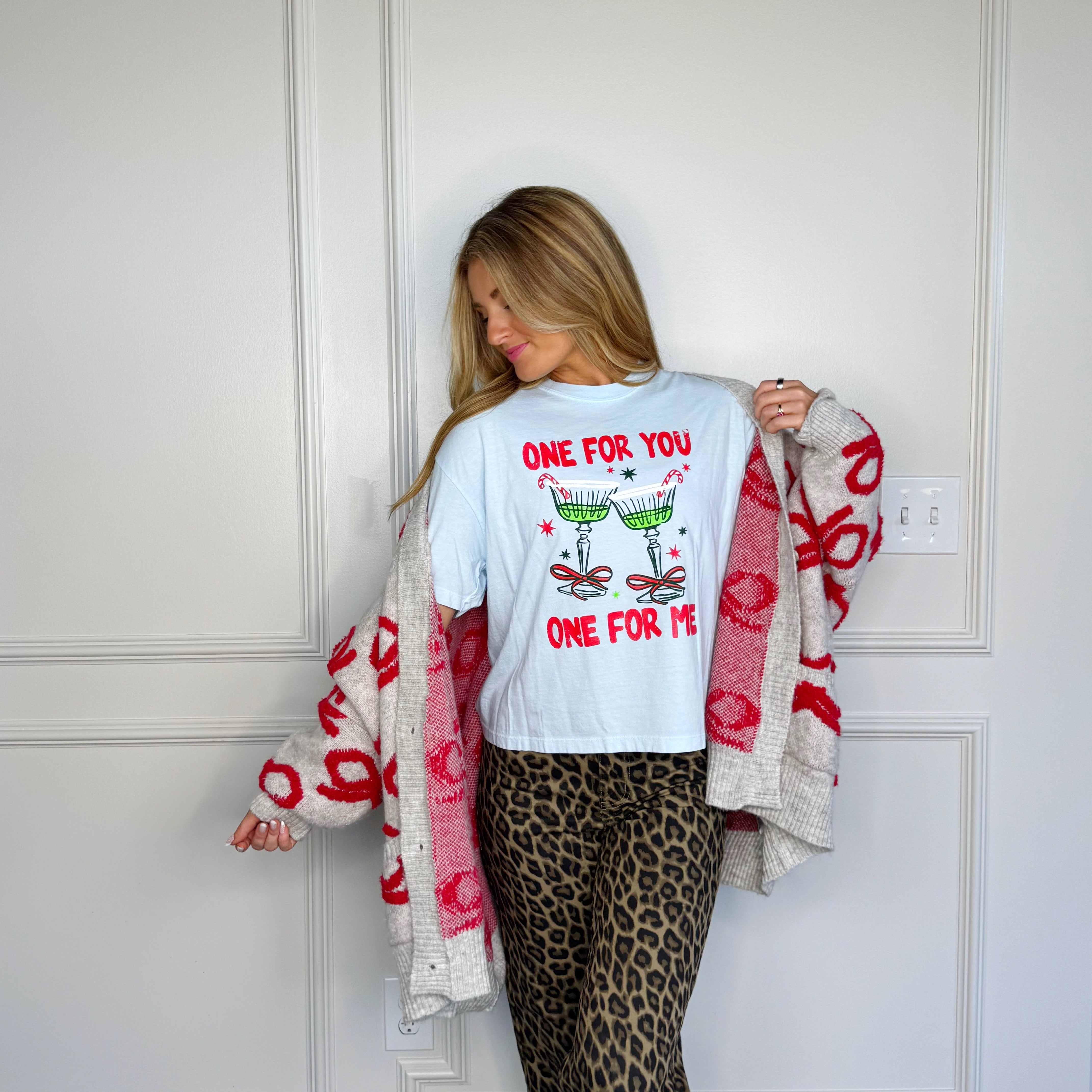 One For You Cocktail Crop Tee