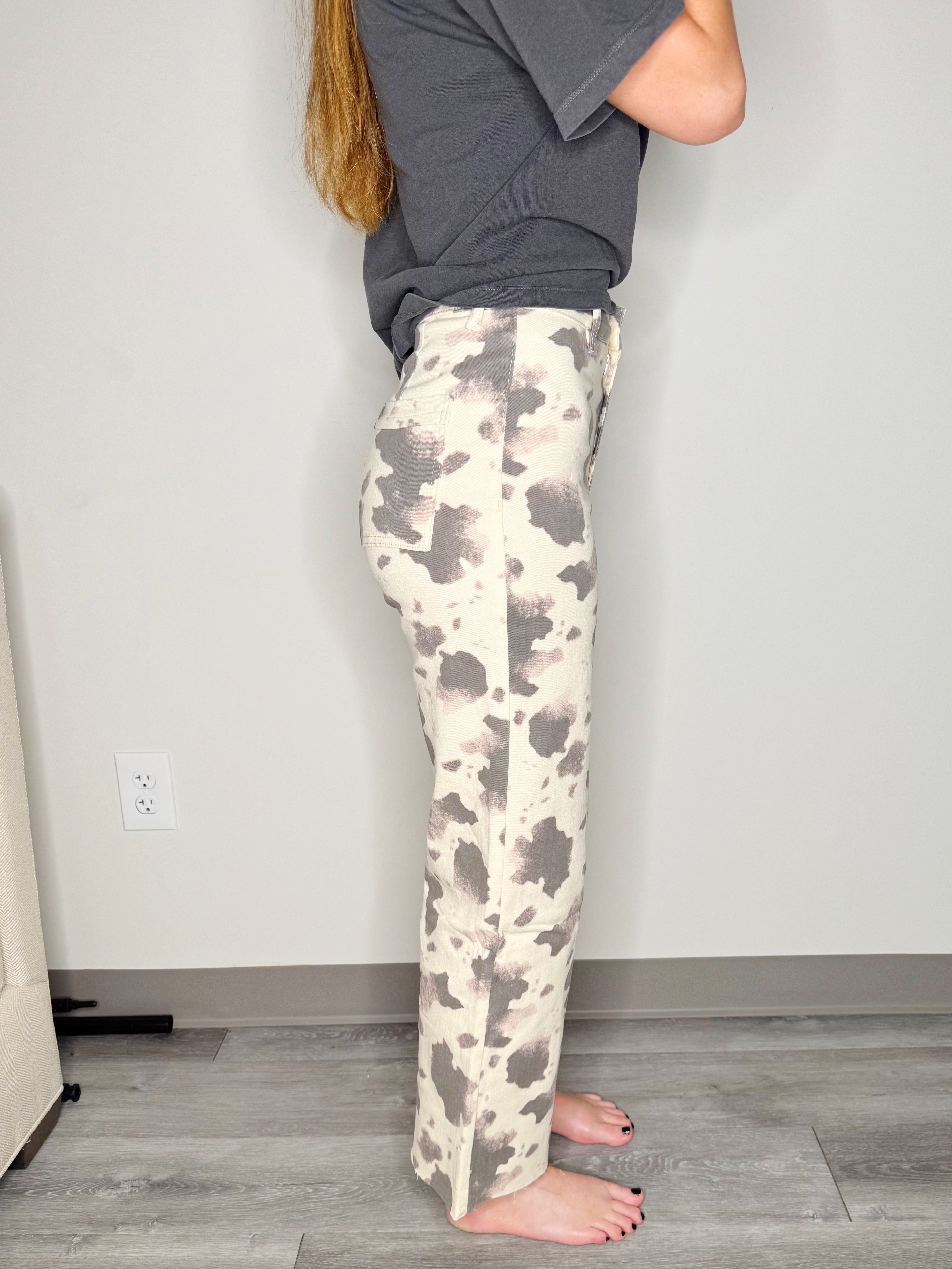 Cow Wide Leg Denim Pant