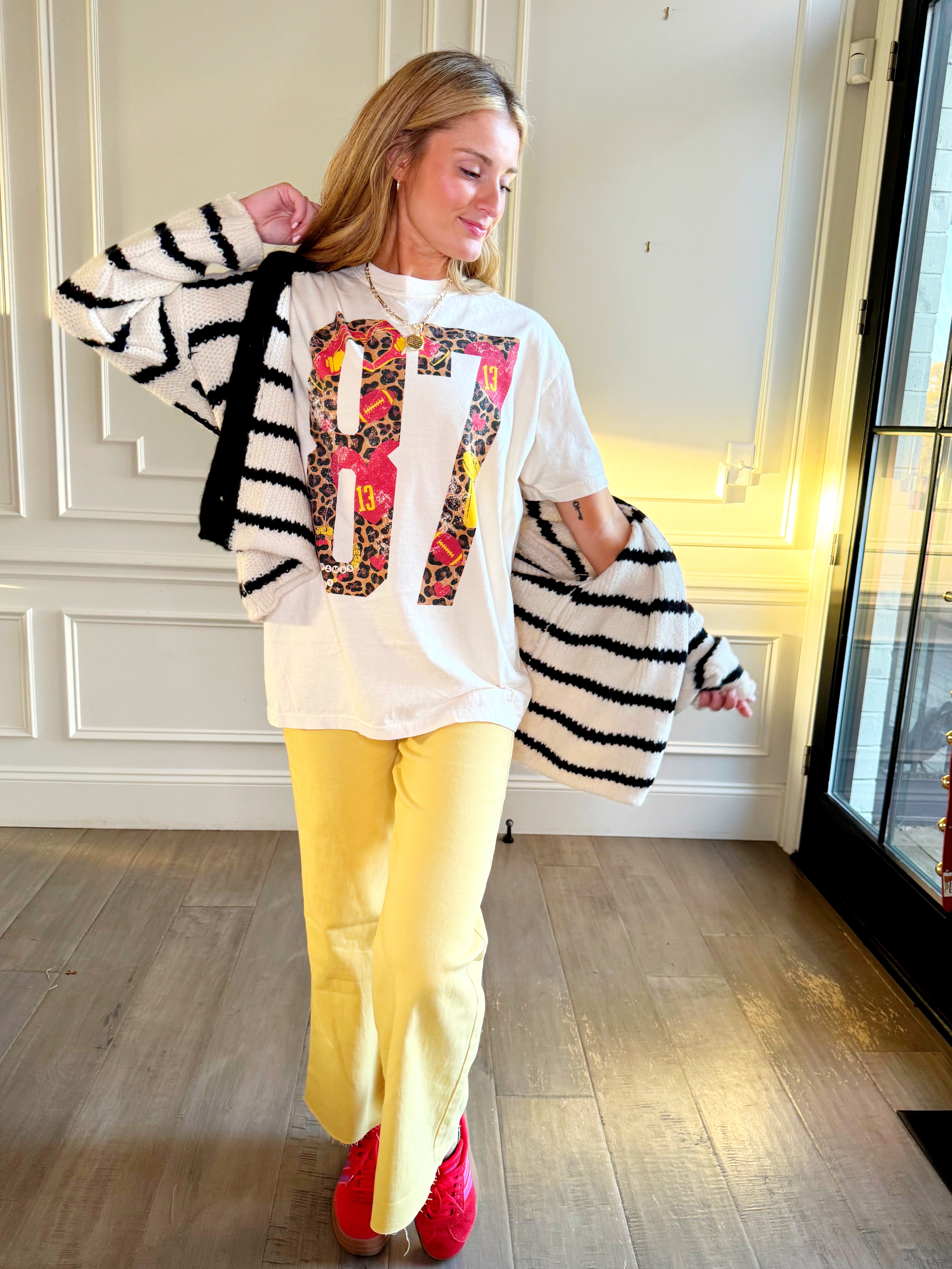 87 Football Leopard Y&A Tee