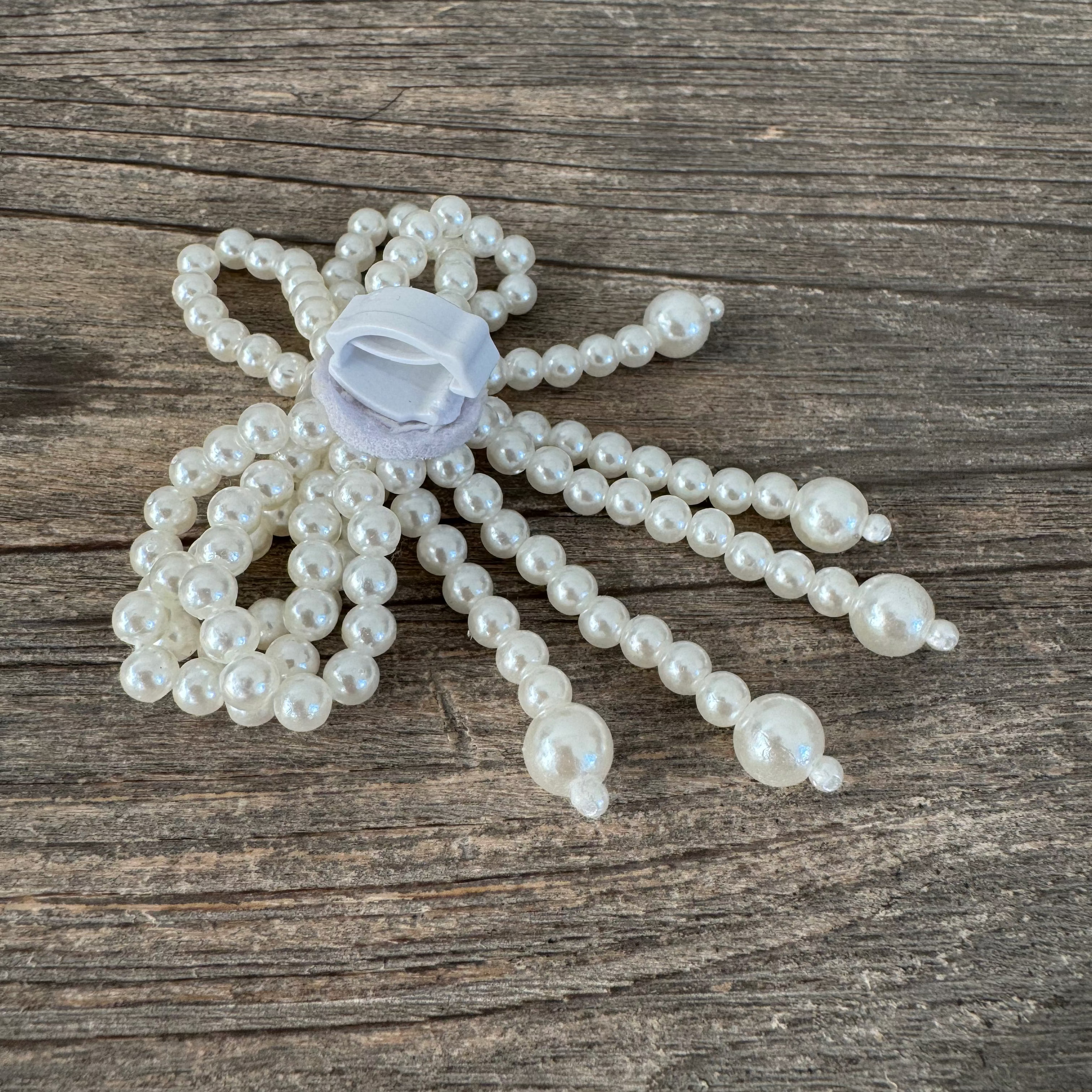 Pearl Bow Ribbon Shoe Charm