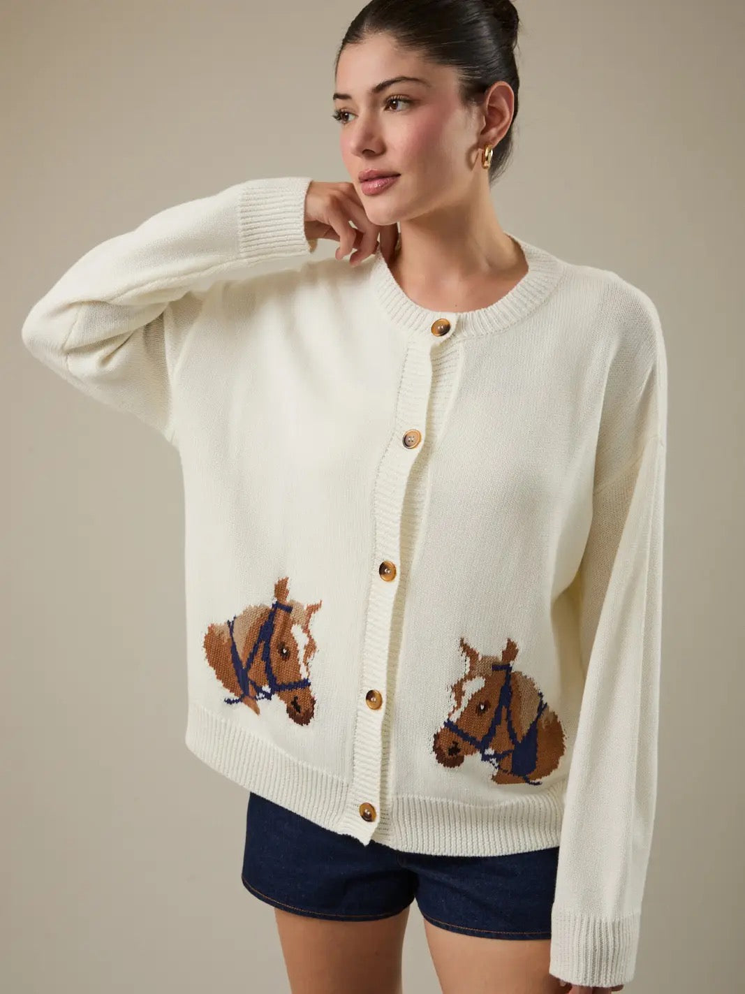 Lightweight Horse Cardigan
