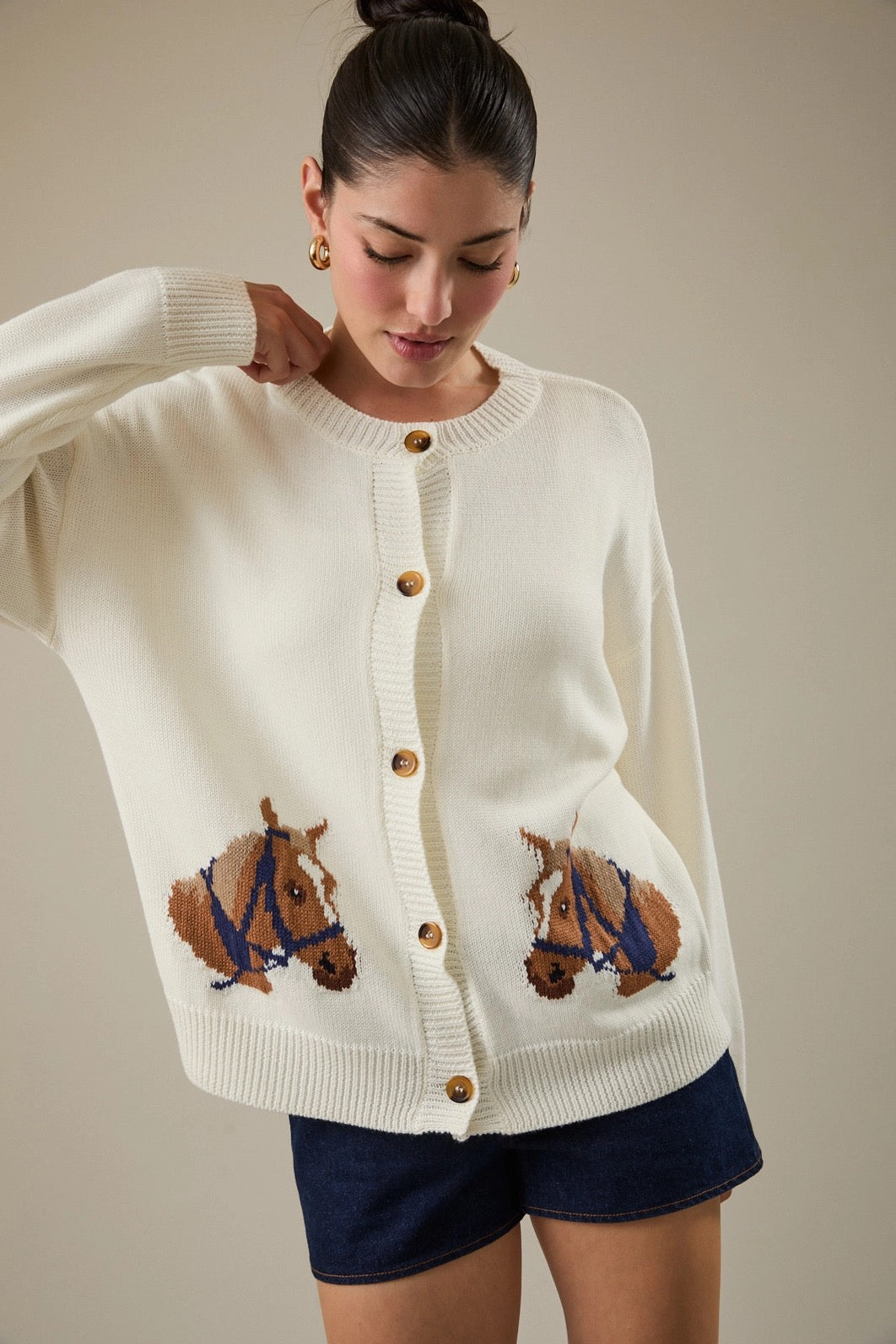 Lightweight Horse Cardigan