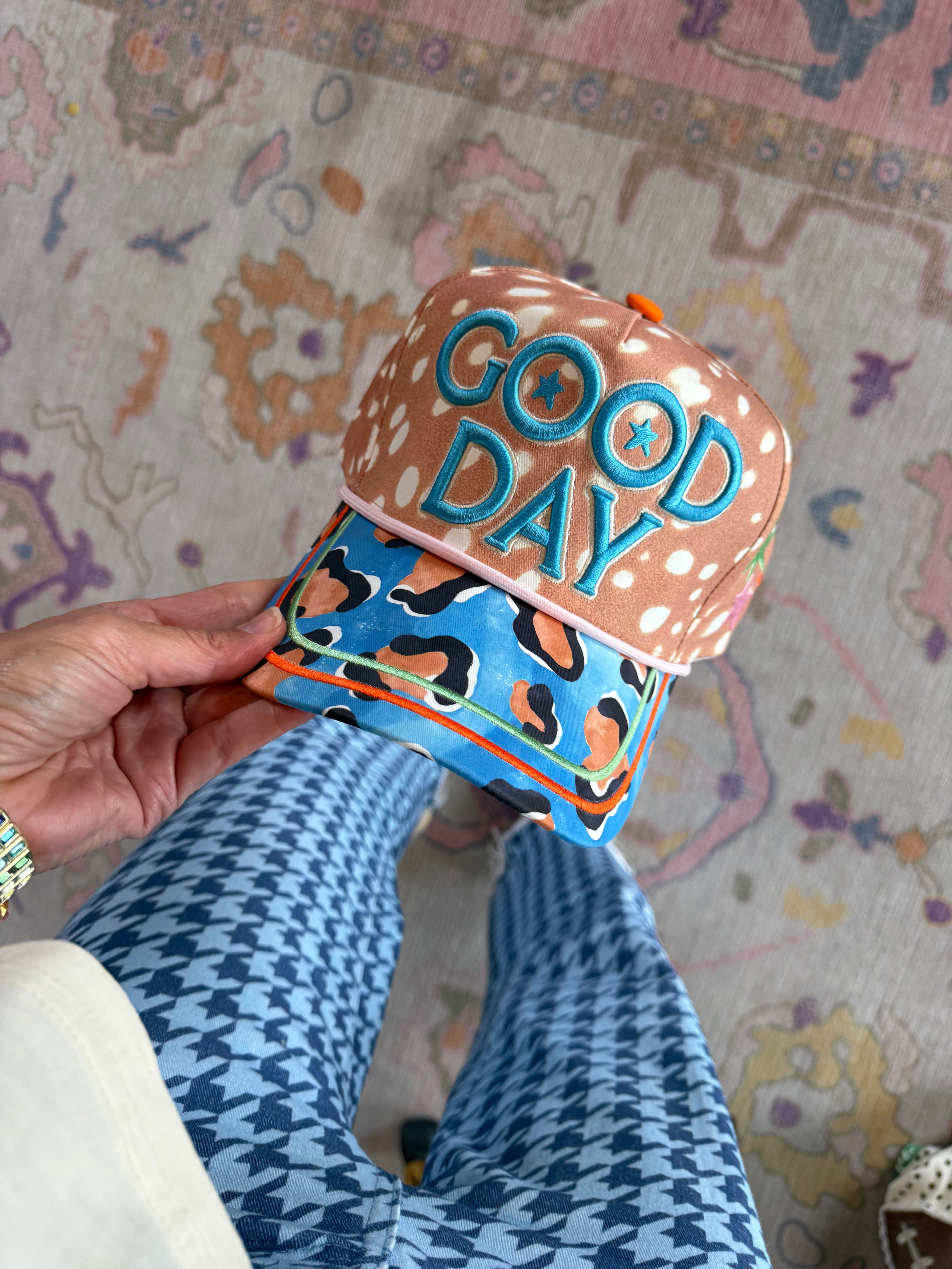 Blue Spotted Good Day Hat - Pre-Sale Ships 10/6**