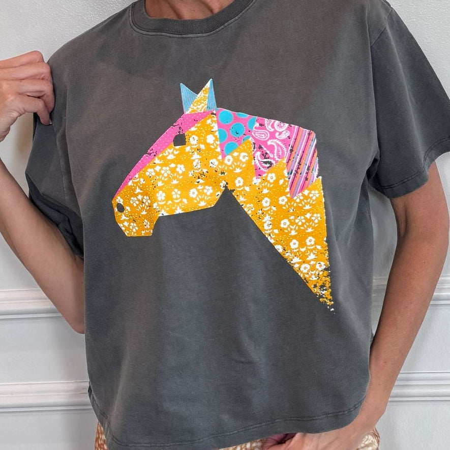 Quilted Horse Crop Tee