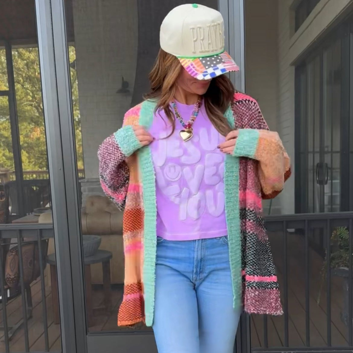 Abstract Long Cardigan