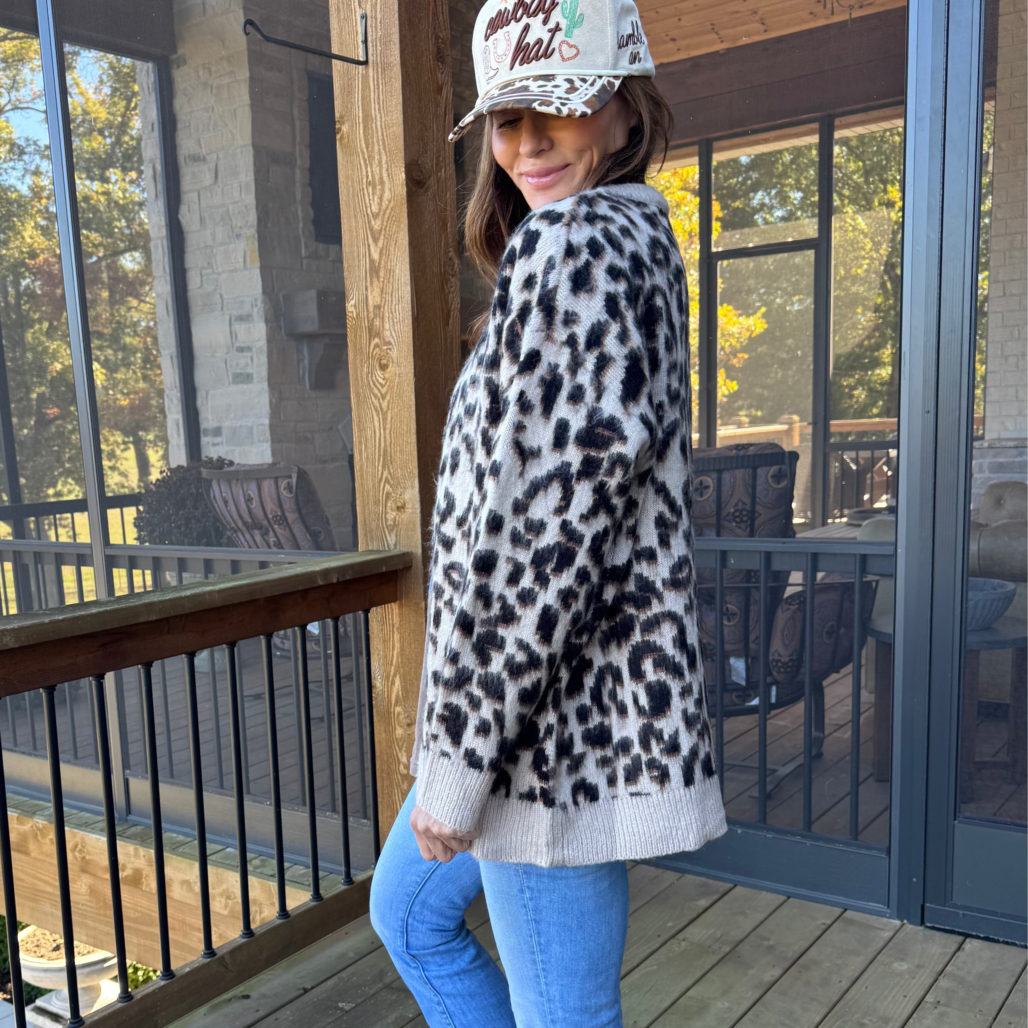 Fuzzy Leopard Cardigan