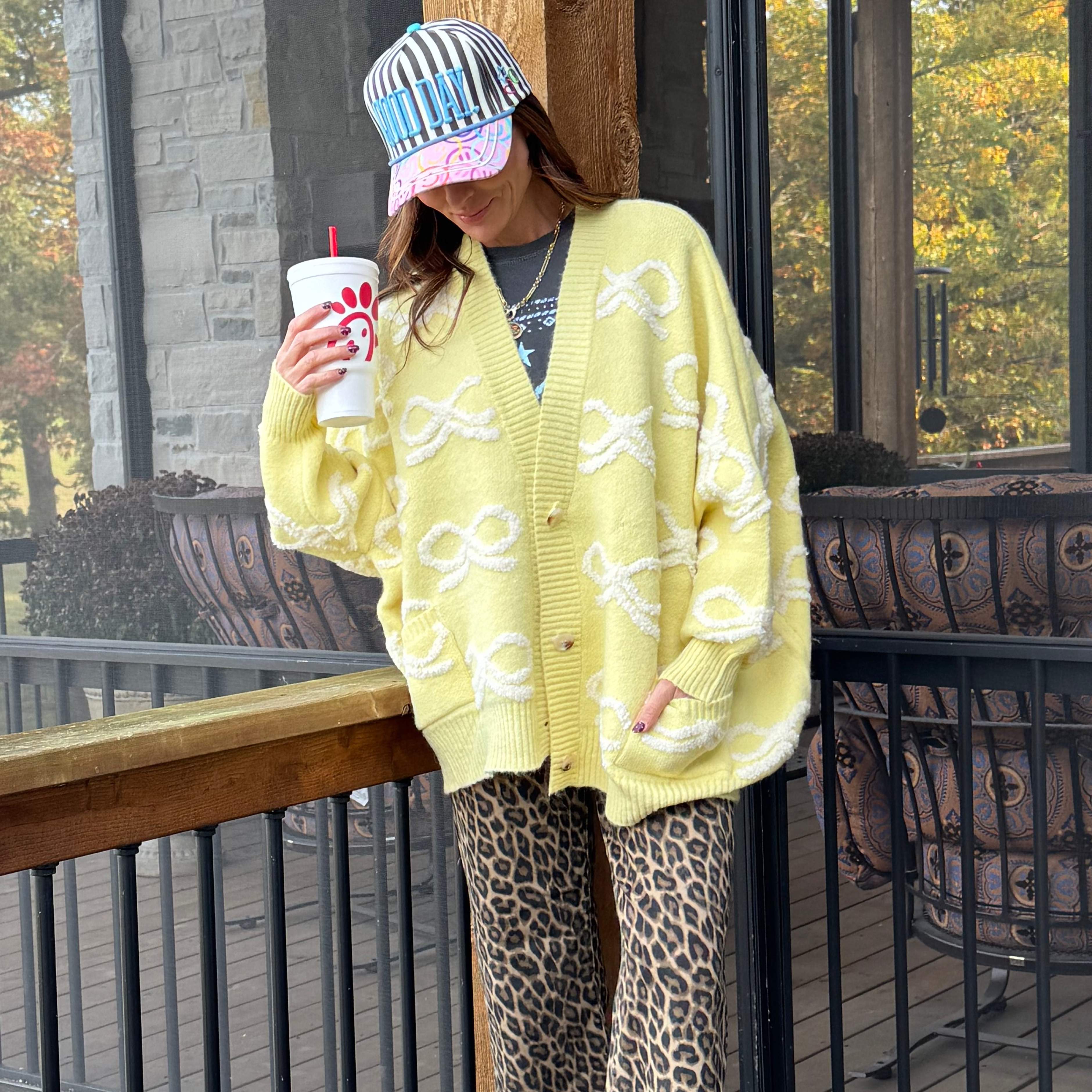 Yellow Bows Cardigan