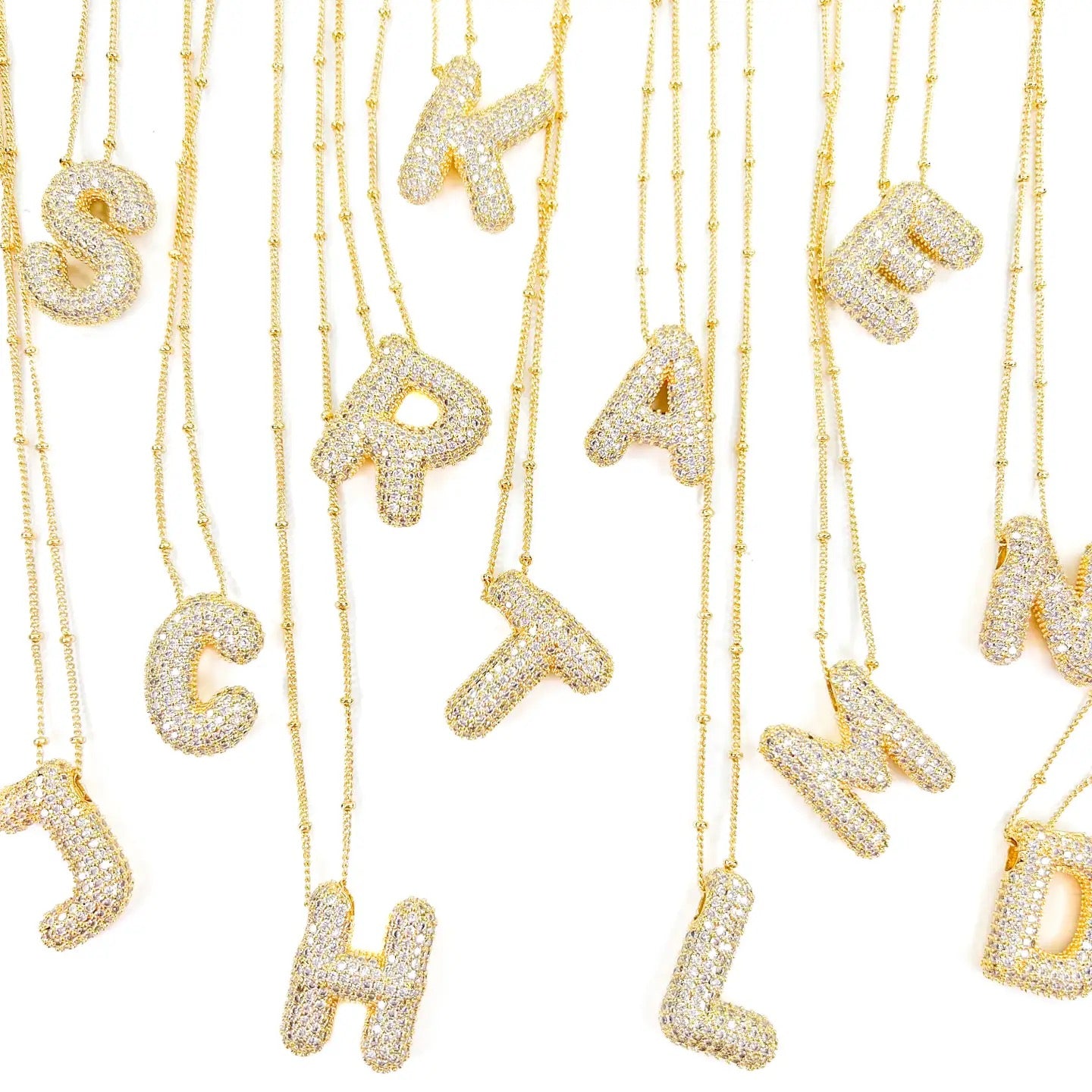 Bubble Initial Necklace