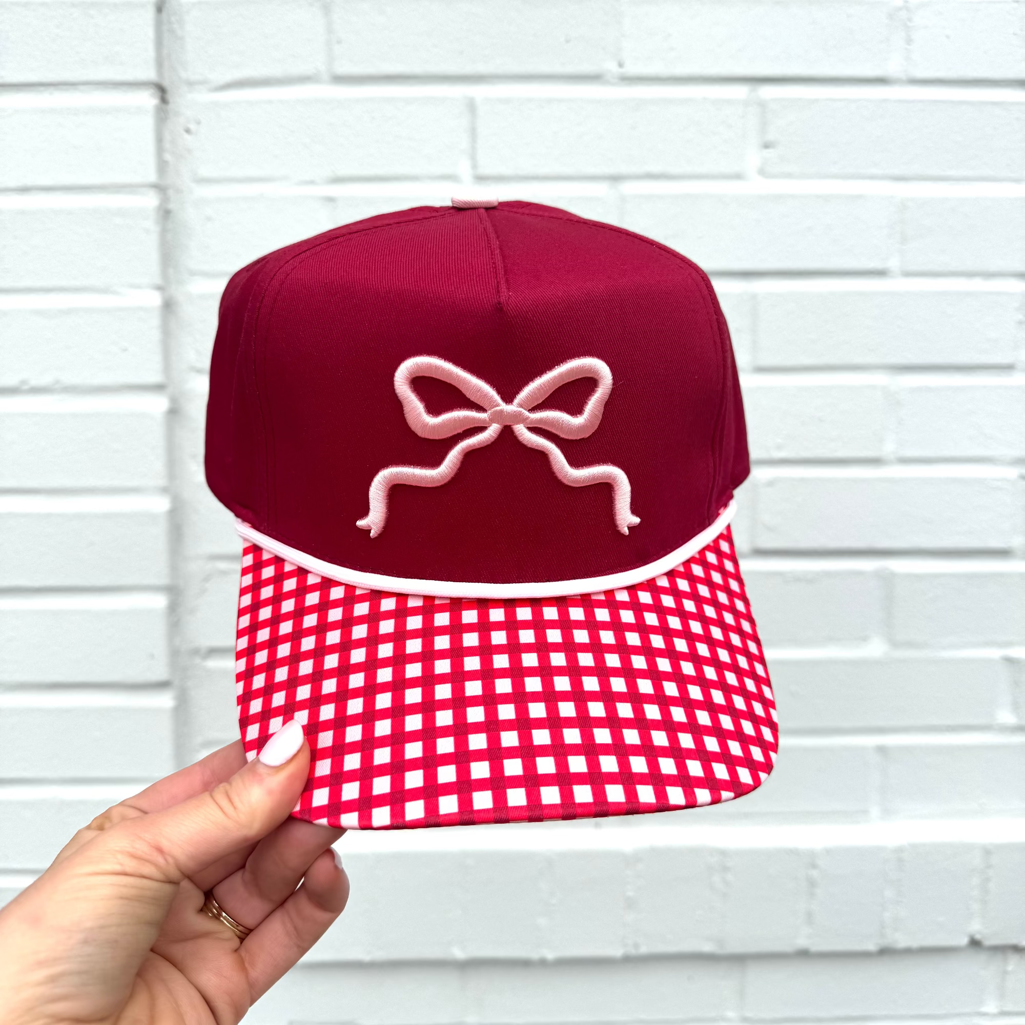 Burgundy Bow Hat