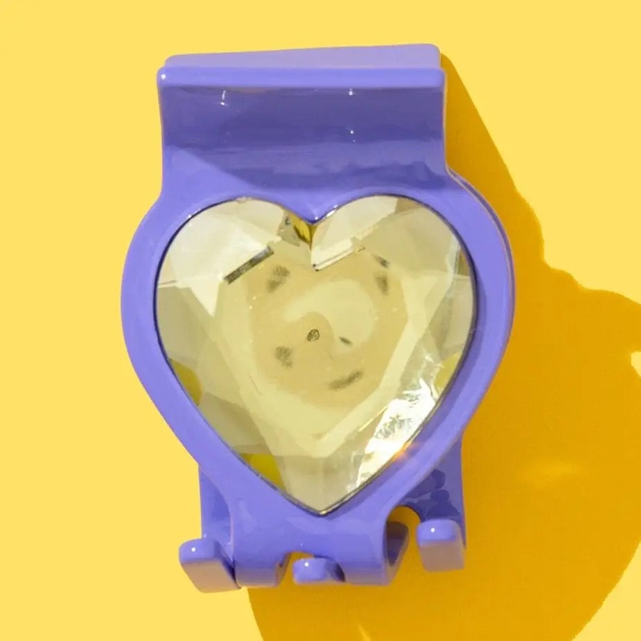 Purple & Yellow Heart Gemstone Claw Clip