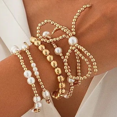 Pearl Bow Beaded Bracelets
