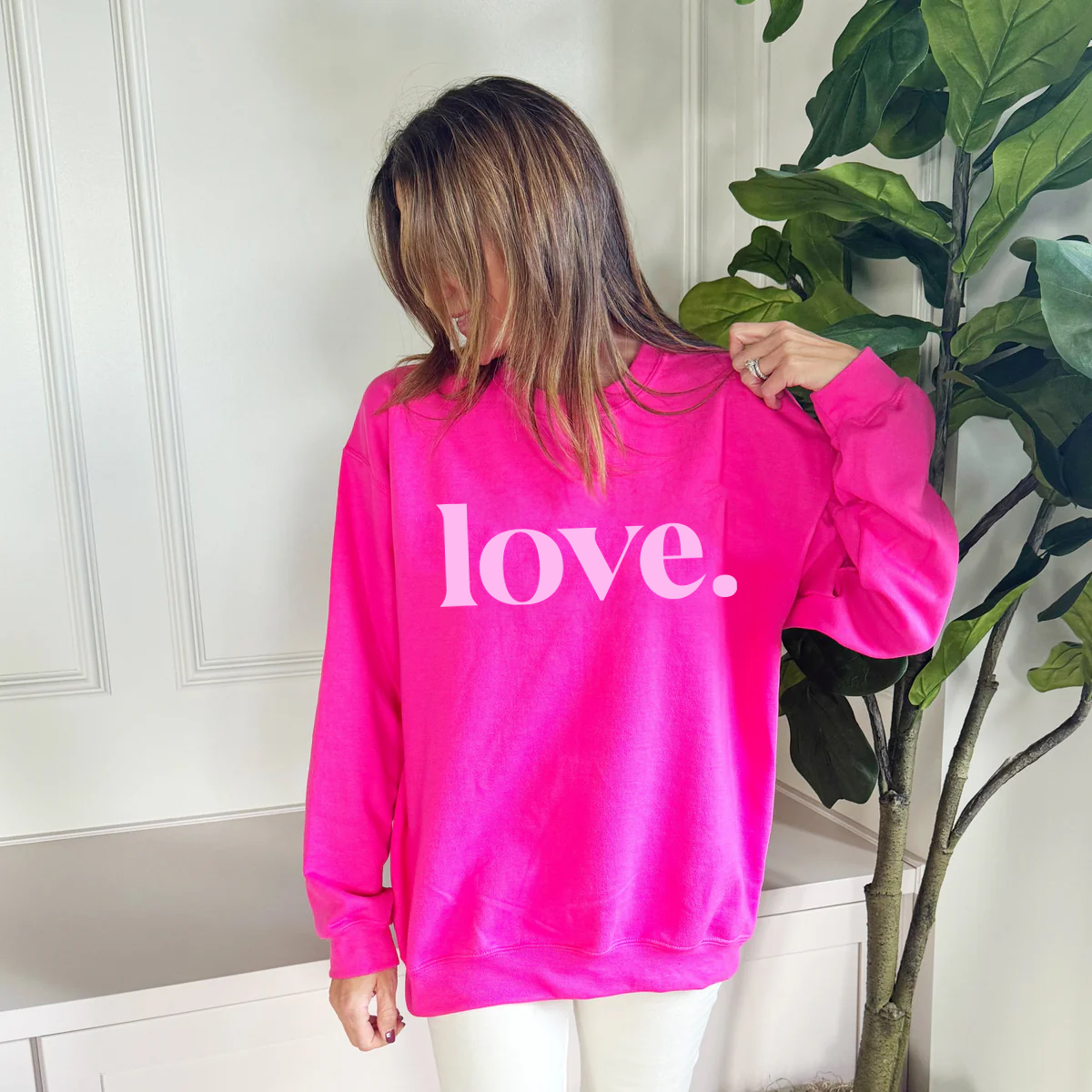 love. Puff Pink Y &A Sweatshirt
