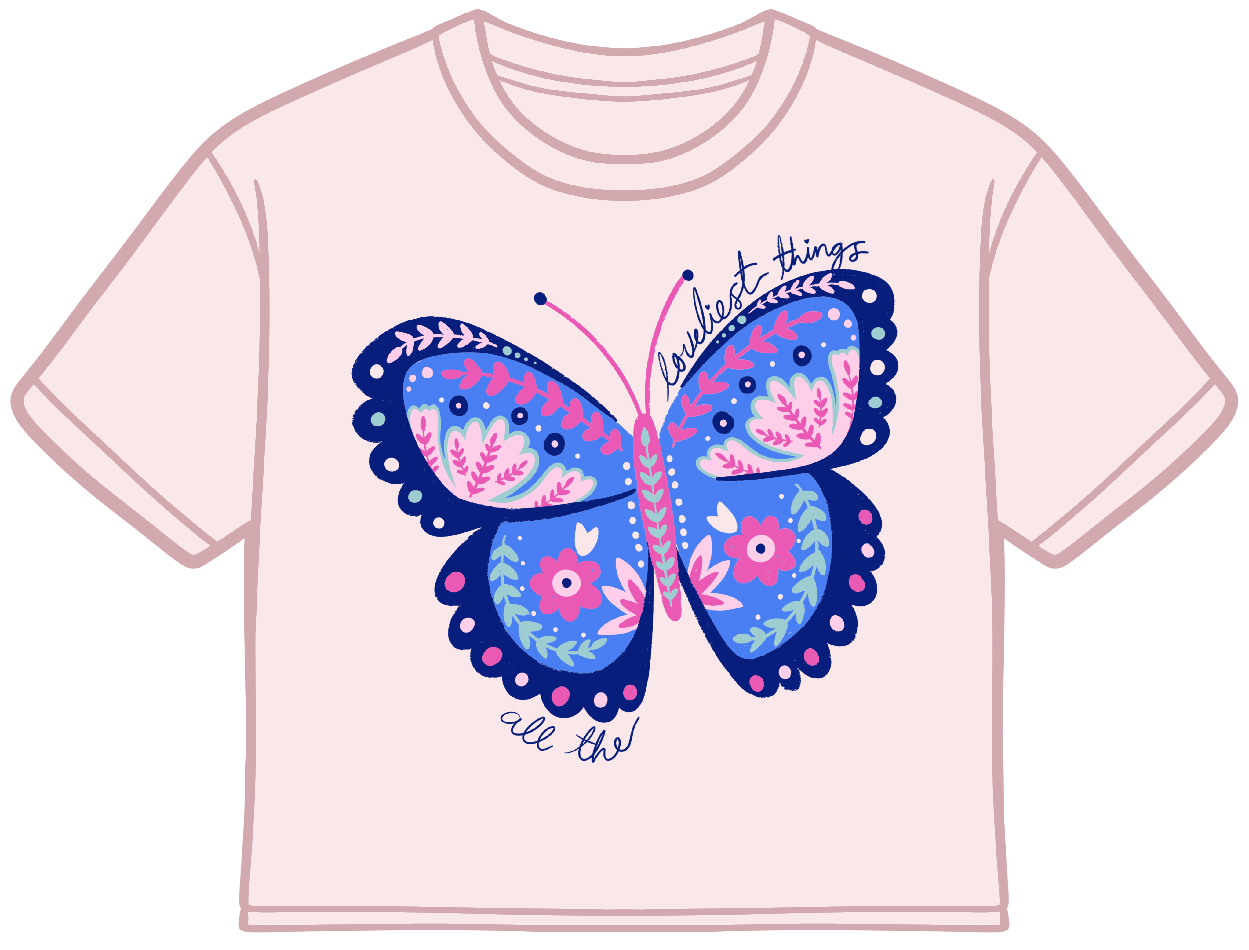 Loveliest Butterfly Crop Tee