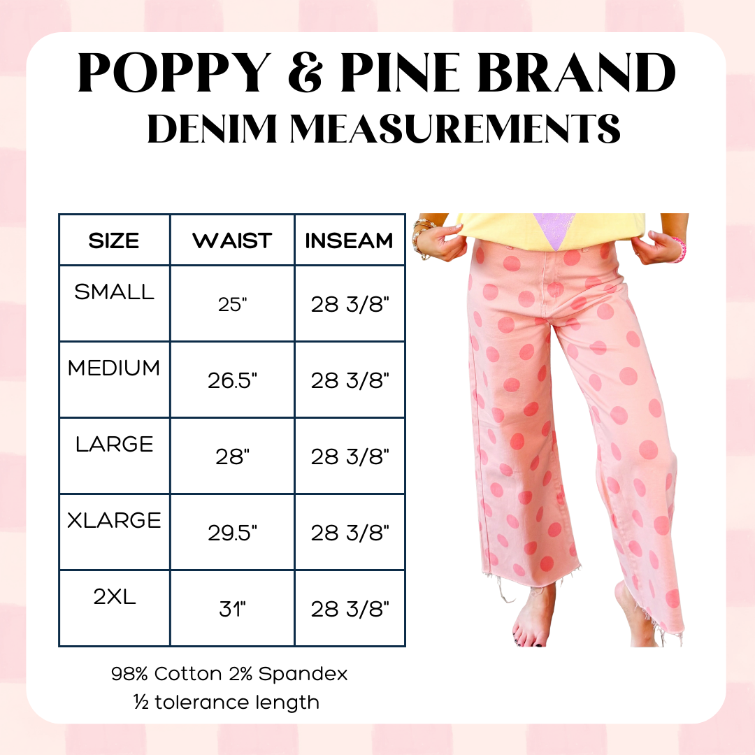 Big Polka Dot Stretchy Blush Denim Pants PRE ORDER