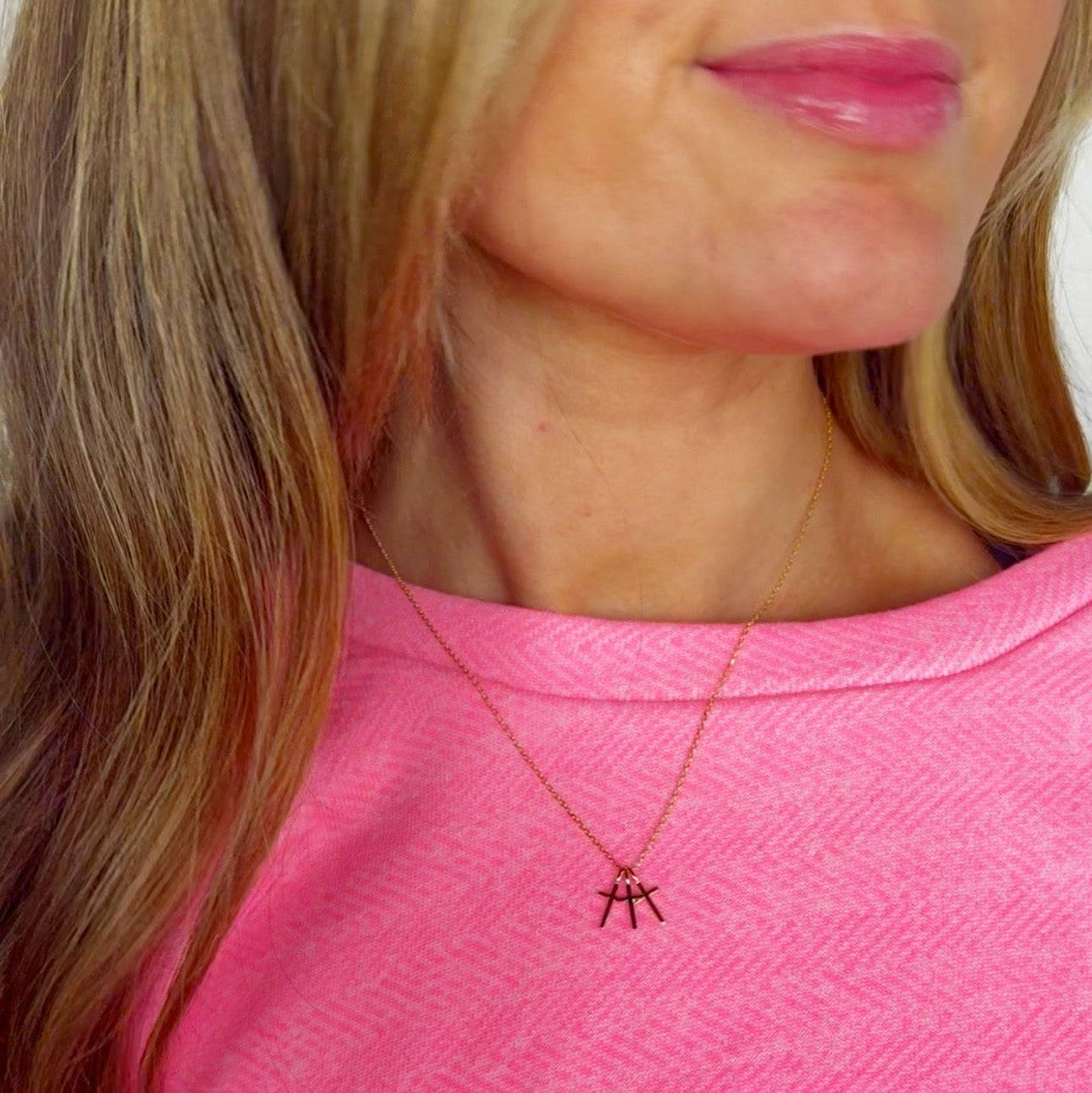 Triple Cross Pendant Necklace