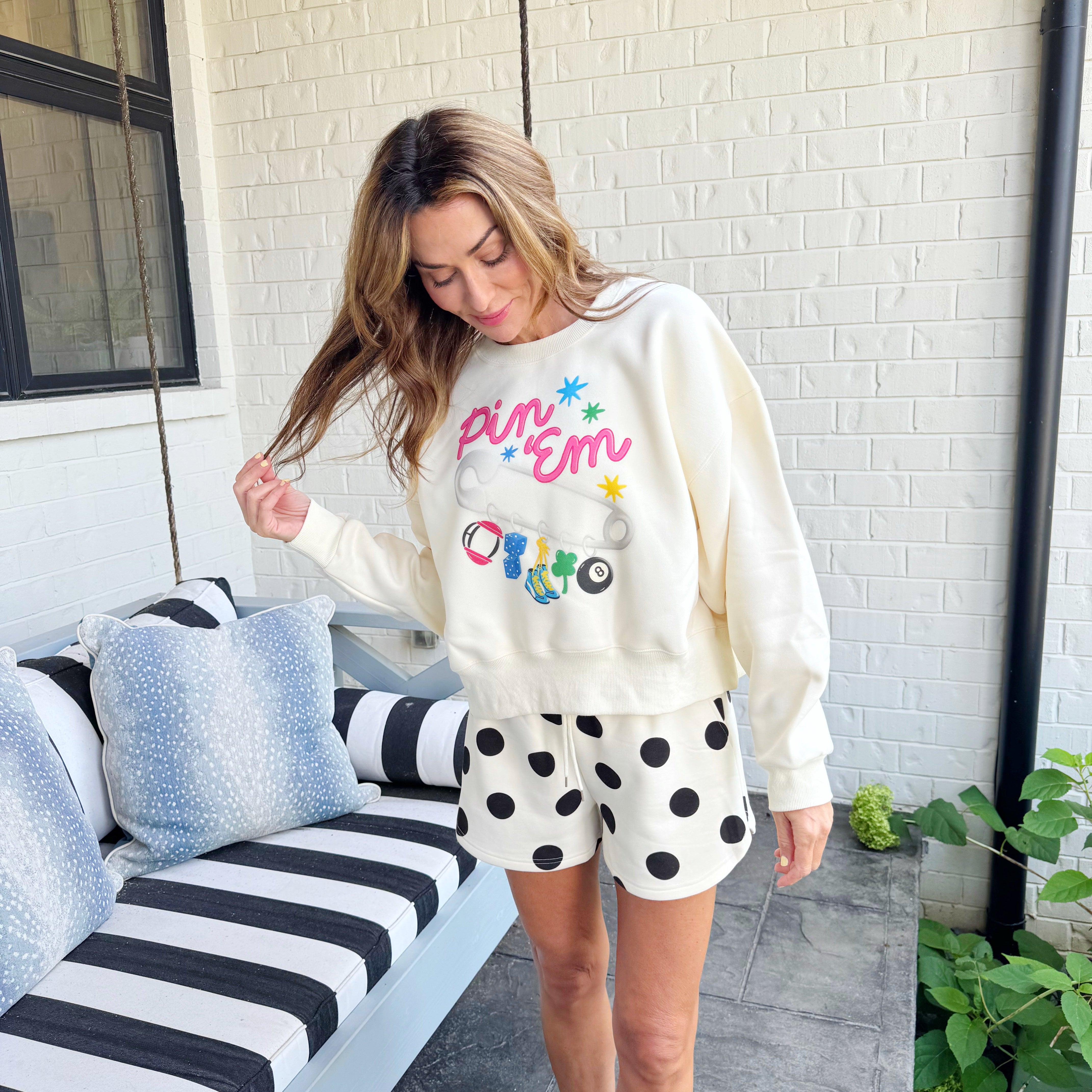Pin 'Em Crop Sweatshirt
