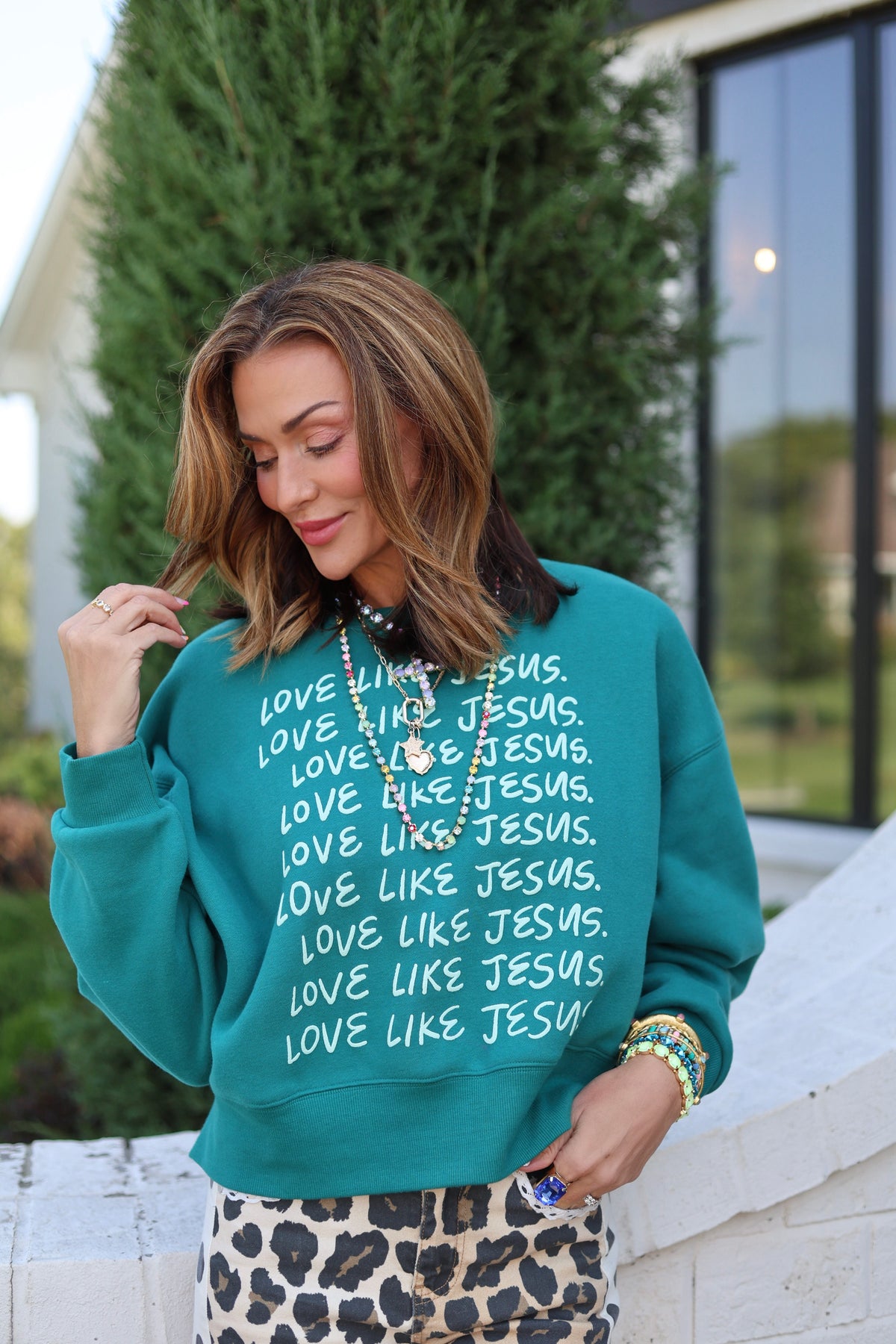 Repeated Love Like Jesus Crop Sweatshirt - PRE-SALE - SHIP DATE 9/28**