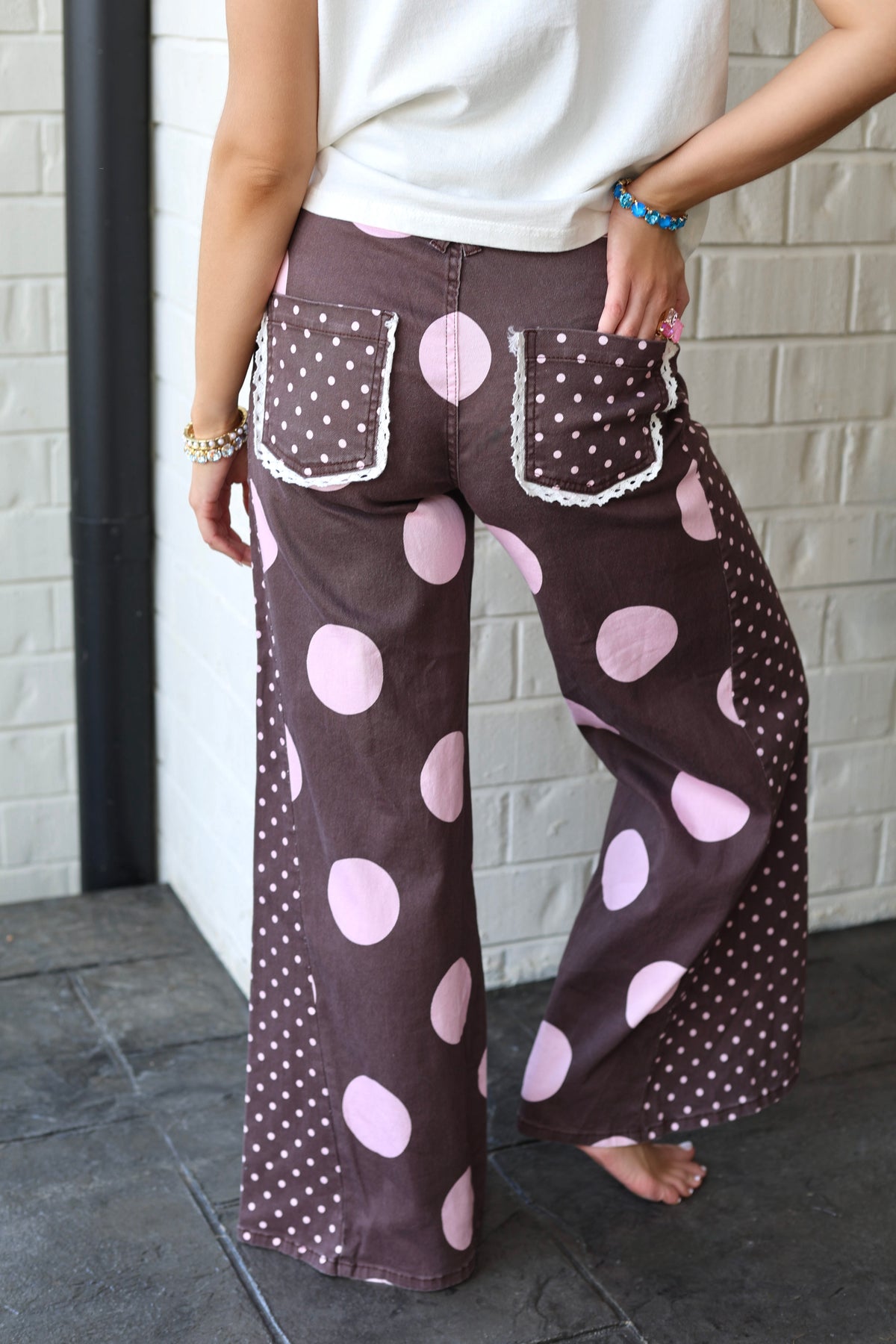 Brown Polka Dot Denim - PRE-SALE - Ships 10/2*