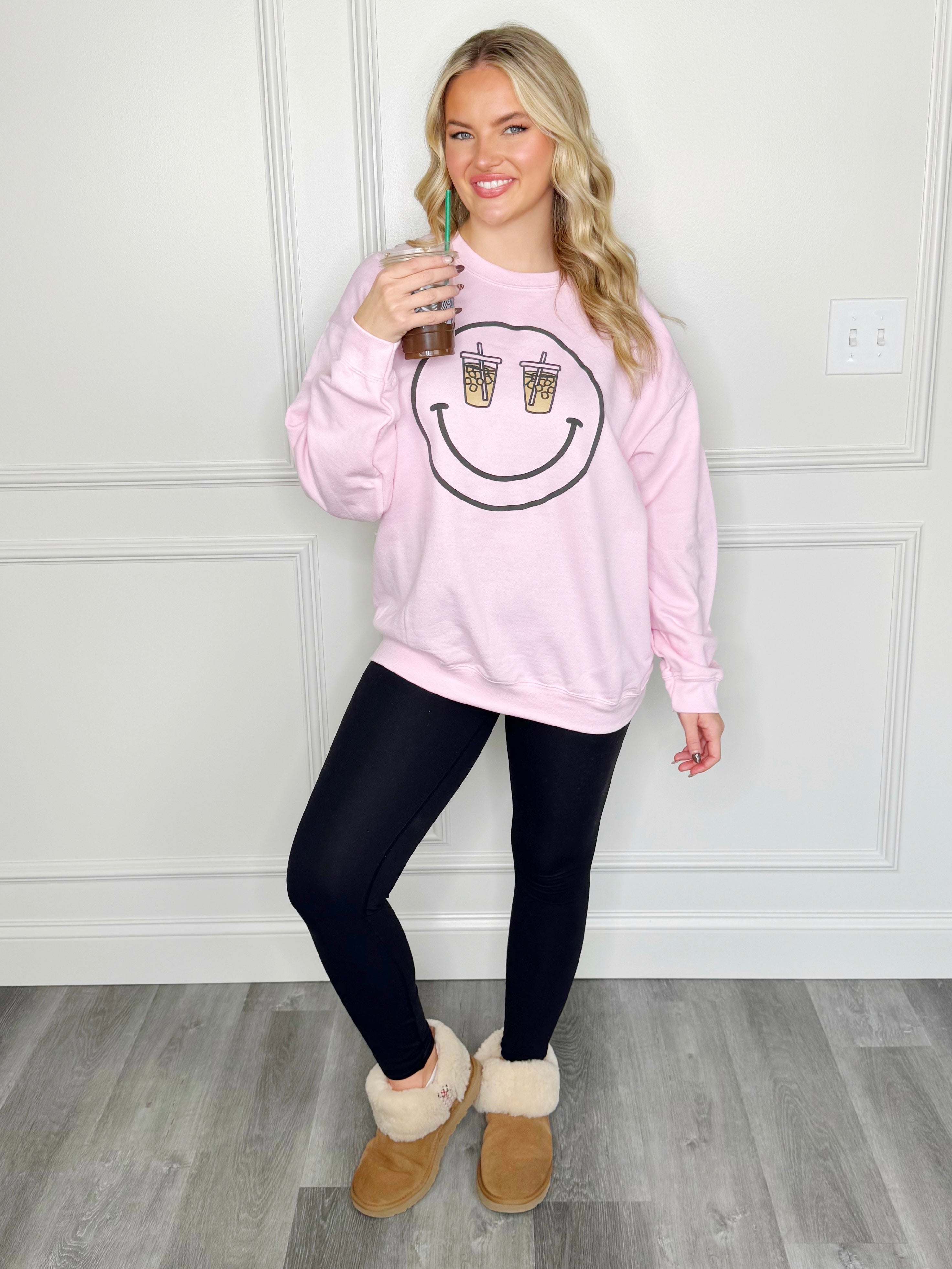 Puff Smiley Iced Coffee Sweatshirt