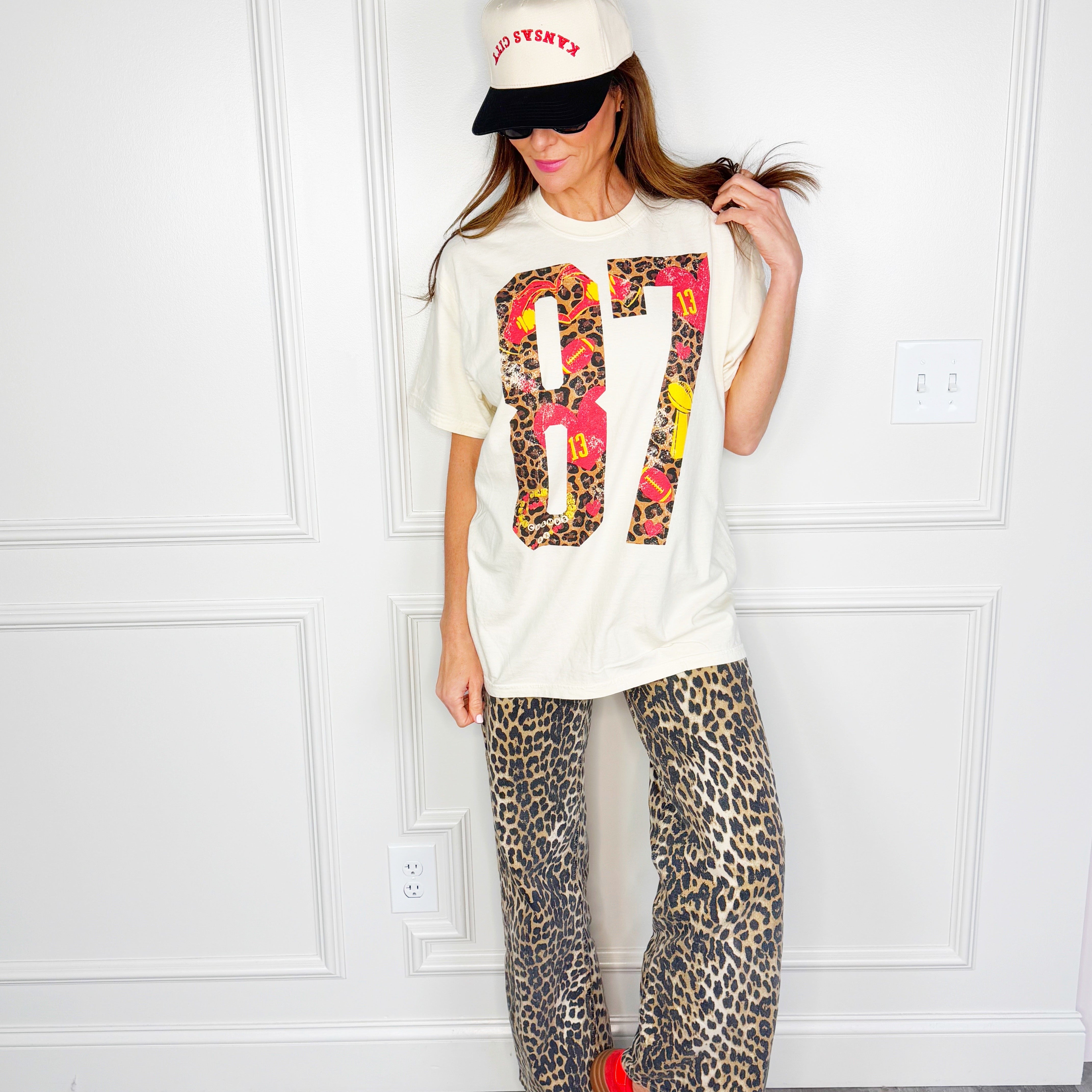87 Football Leopard Y&A Tee