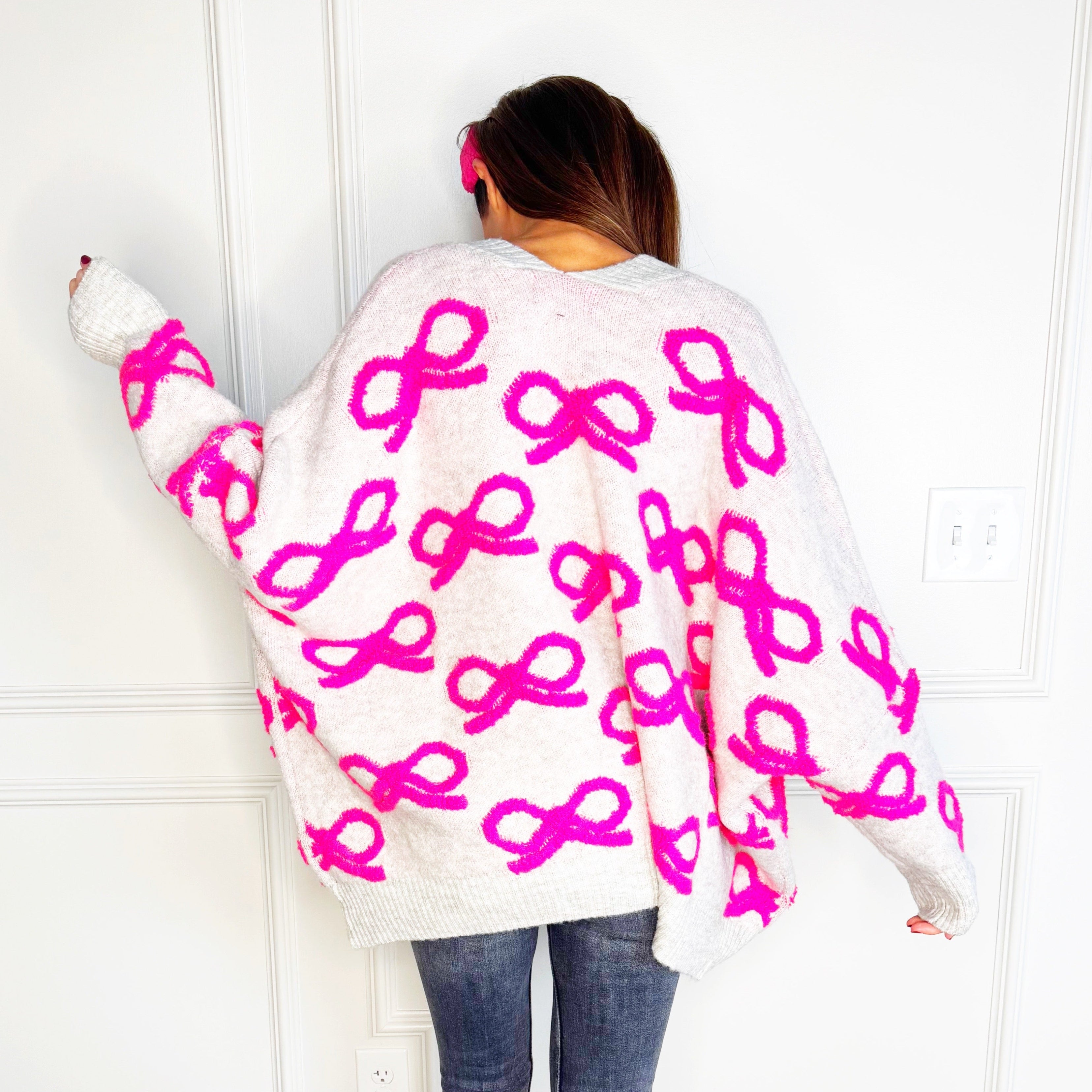 Hot Pink Bows Cardigan
