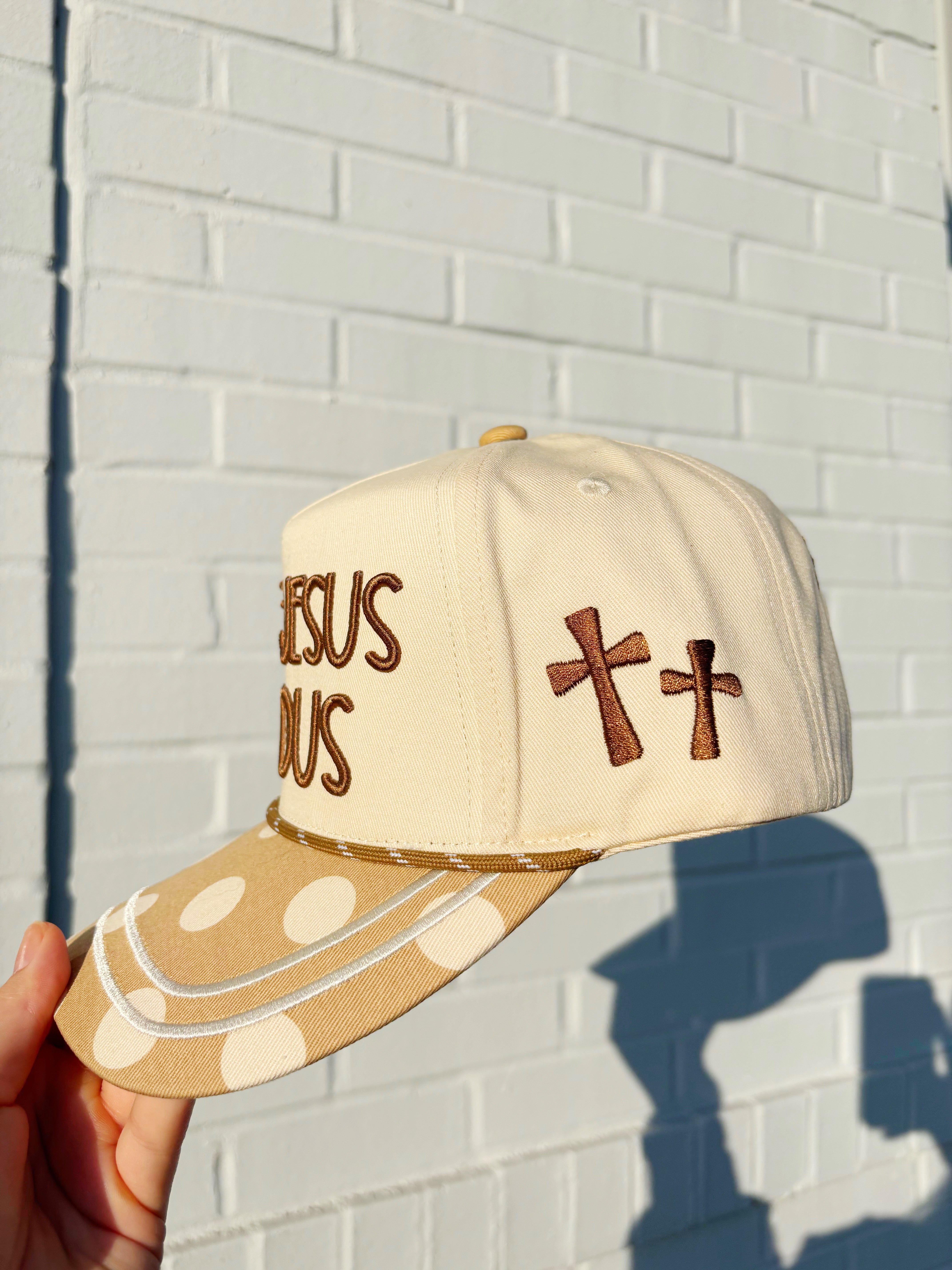 Brown Polka Dot Make Jesus Famous Hat- Pre Order