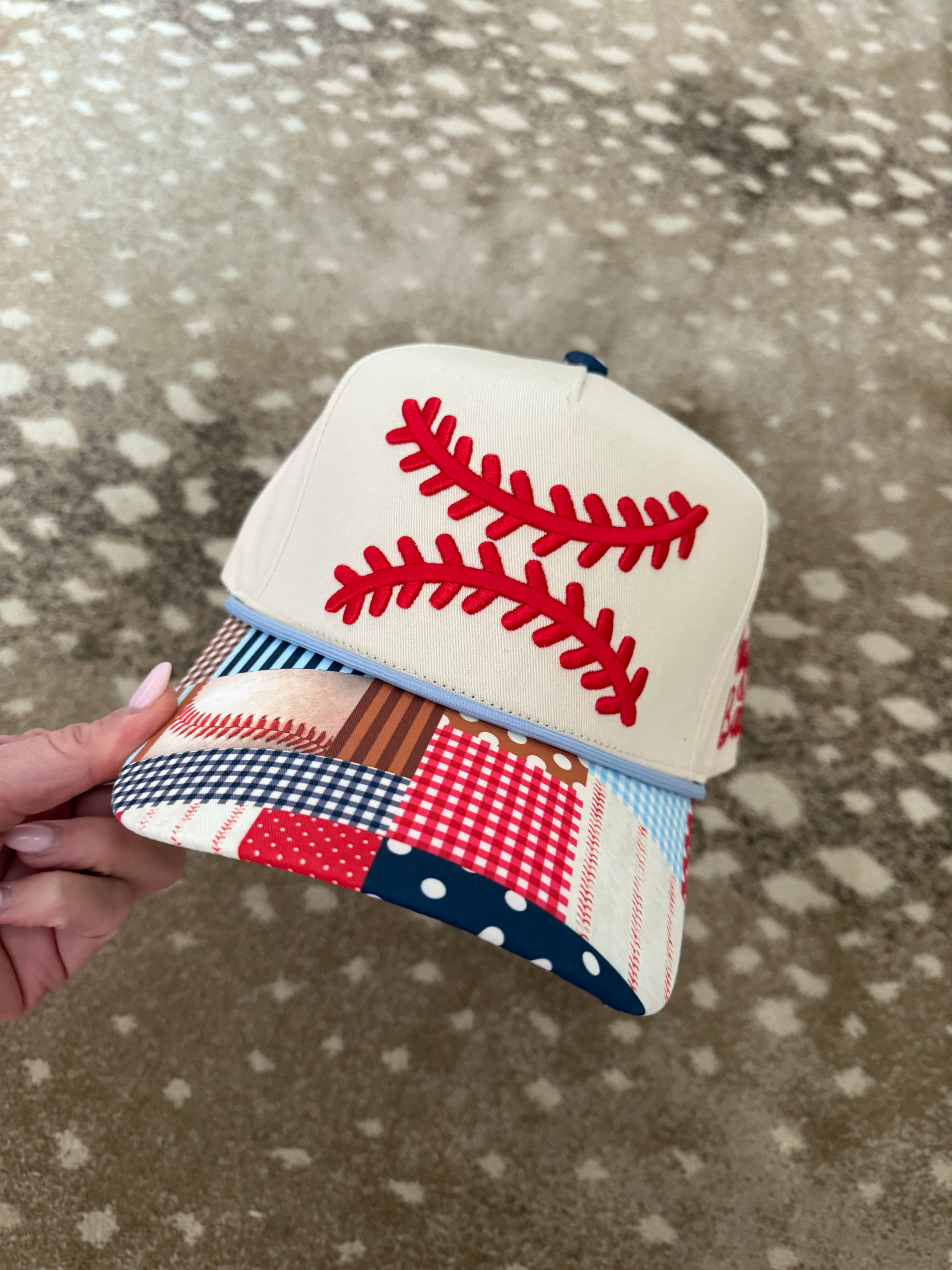 Baseball Laces Patch Bill Hat