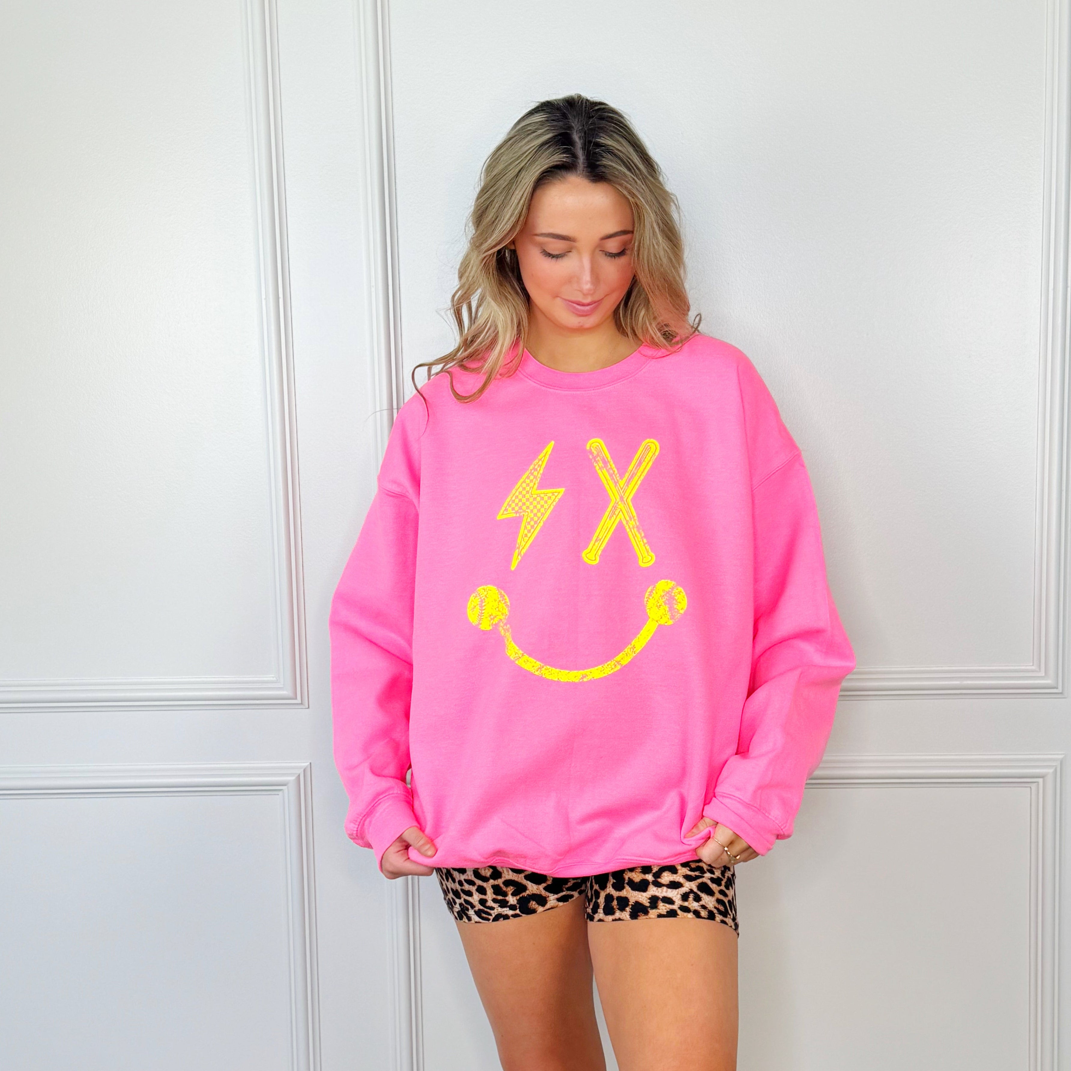 Softball Smiley Sweatshirt