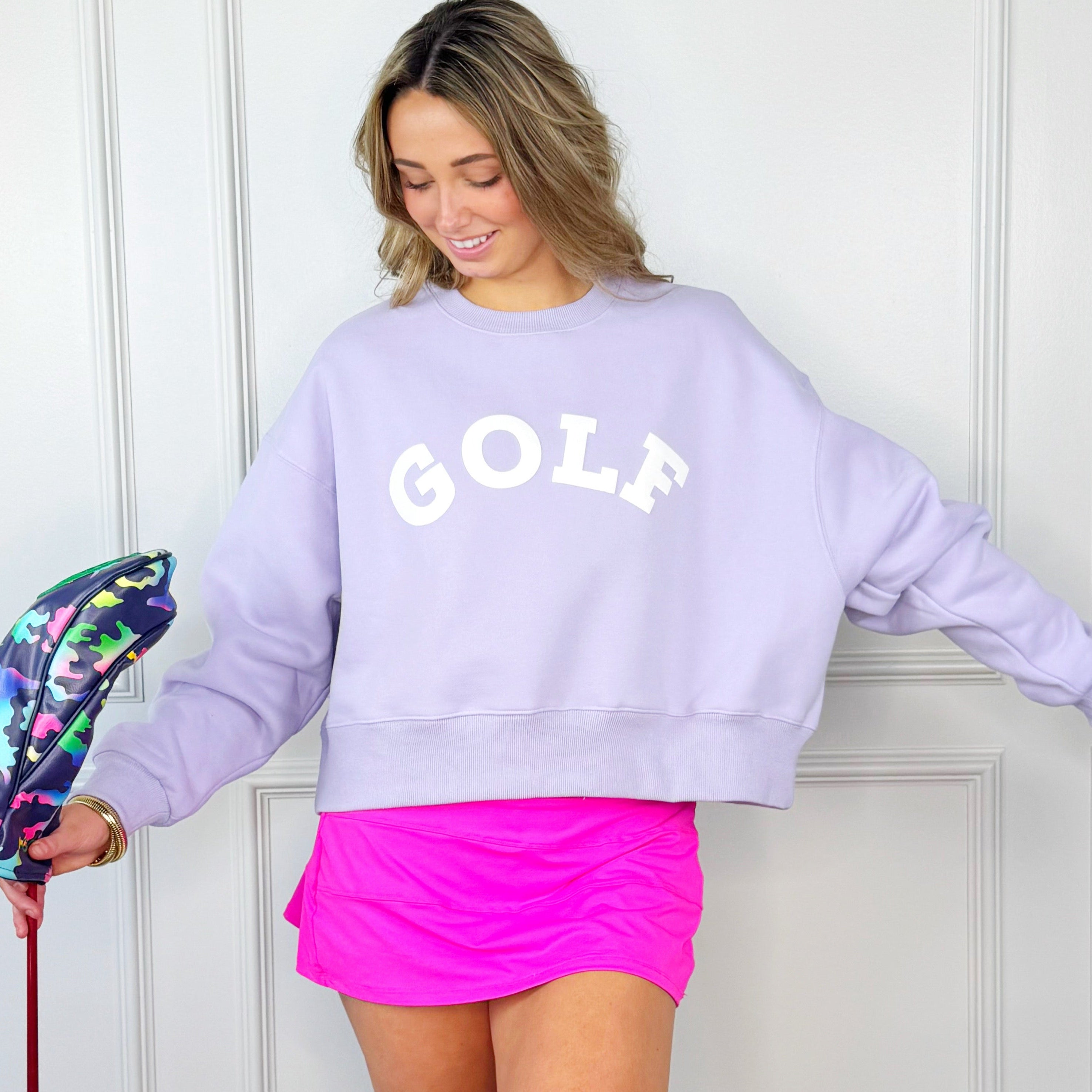 Puff Golf Lilac Cropped Sweatshirt
