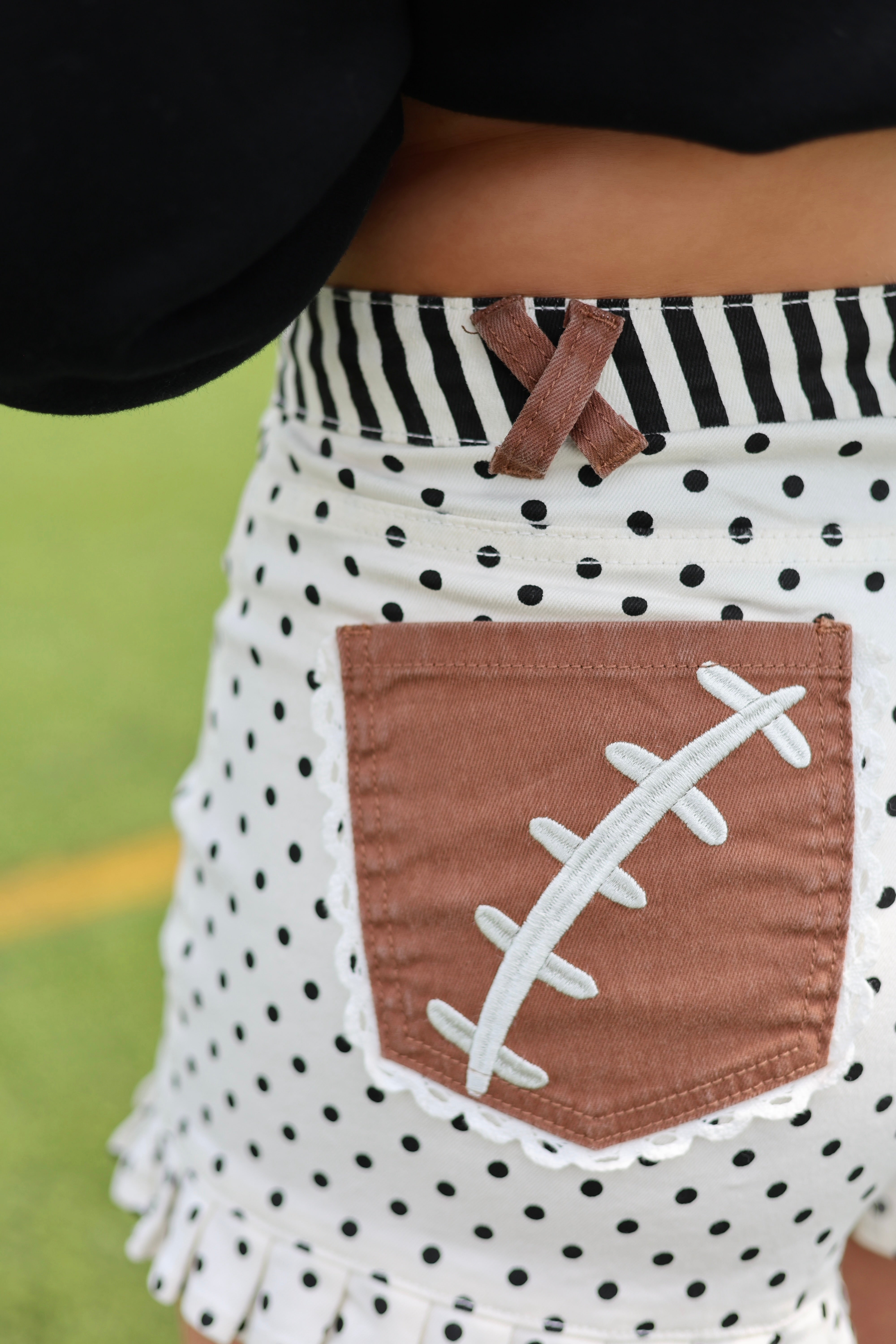 Football Laces Denim Dot Short - PRE-SALE - Ships 9/11*