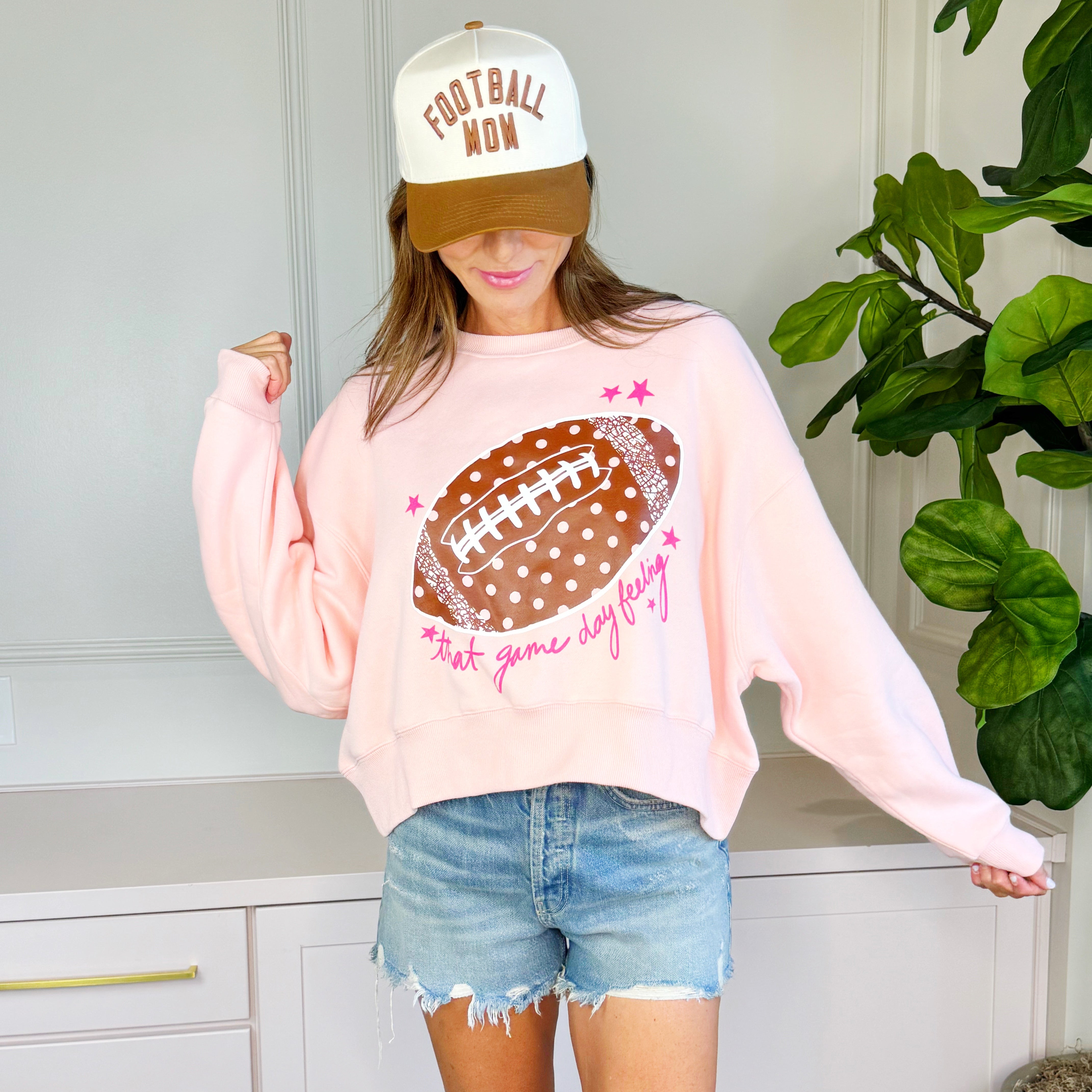 Game Day Feeling Football Crop Sweatshirt-Pre Order!