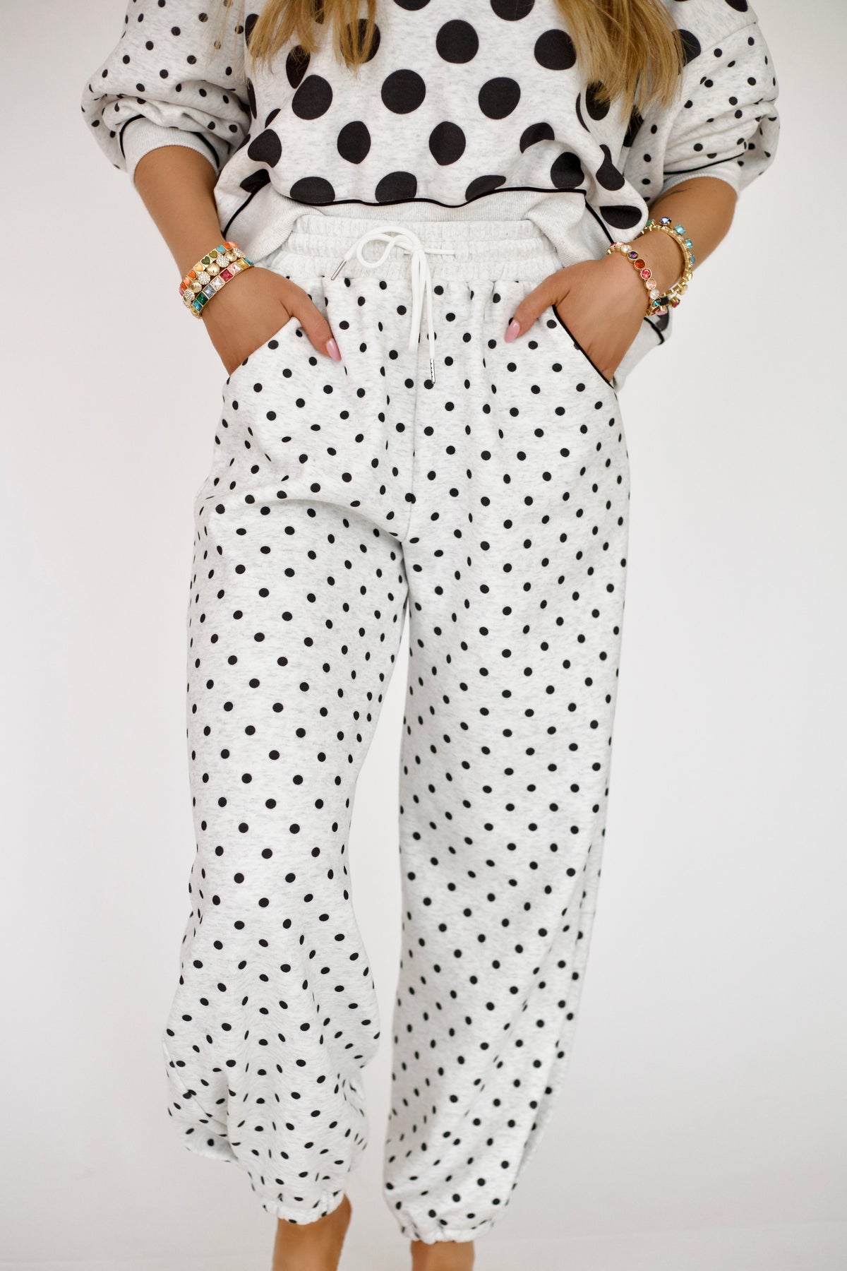Grey Polka Dot Dream Sweatpants
