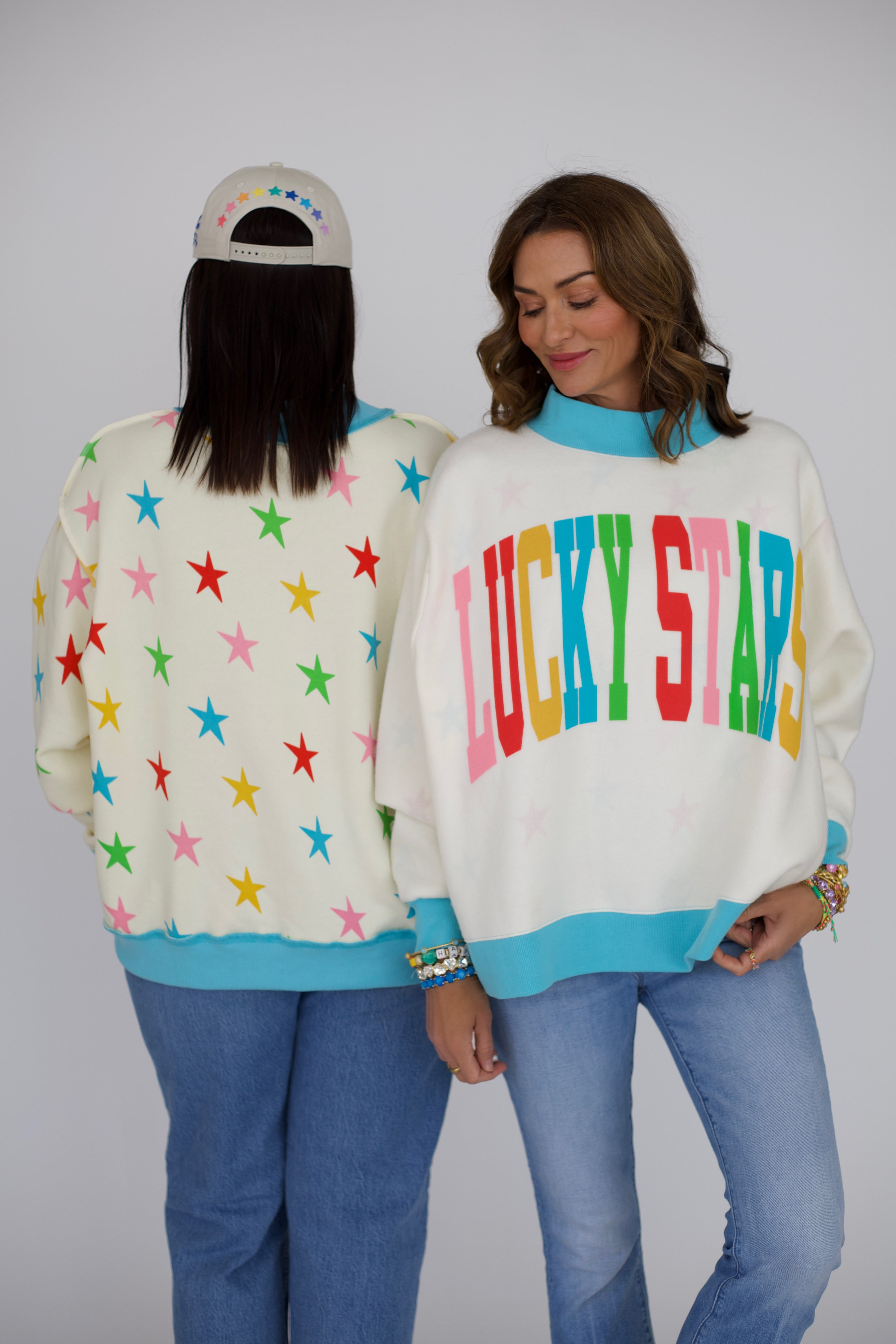 Lucky Stars 2-Sided Mock Sweatshirt