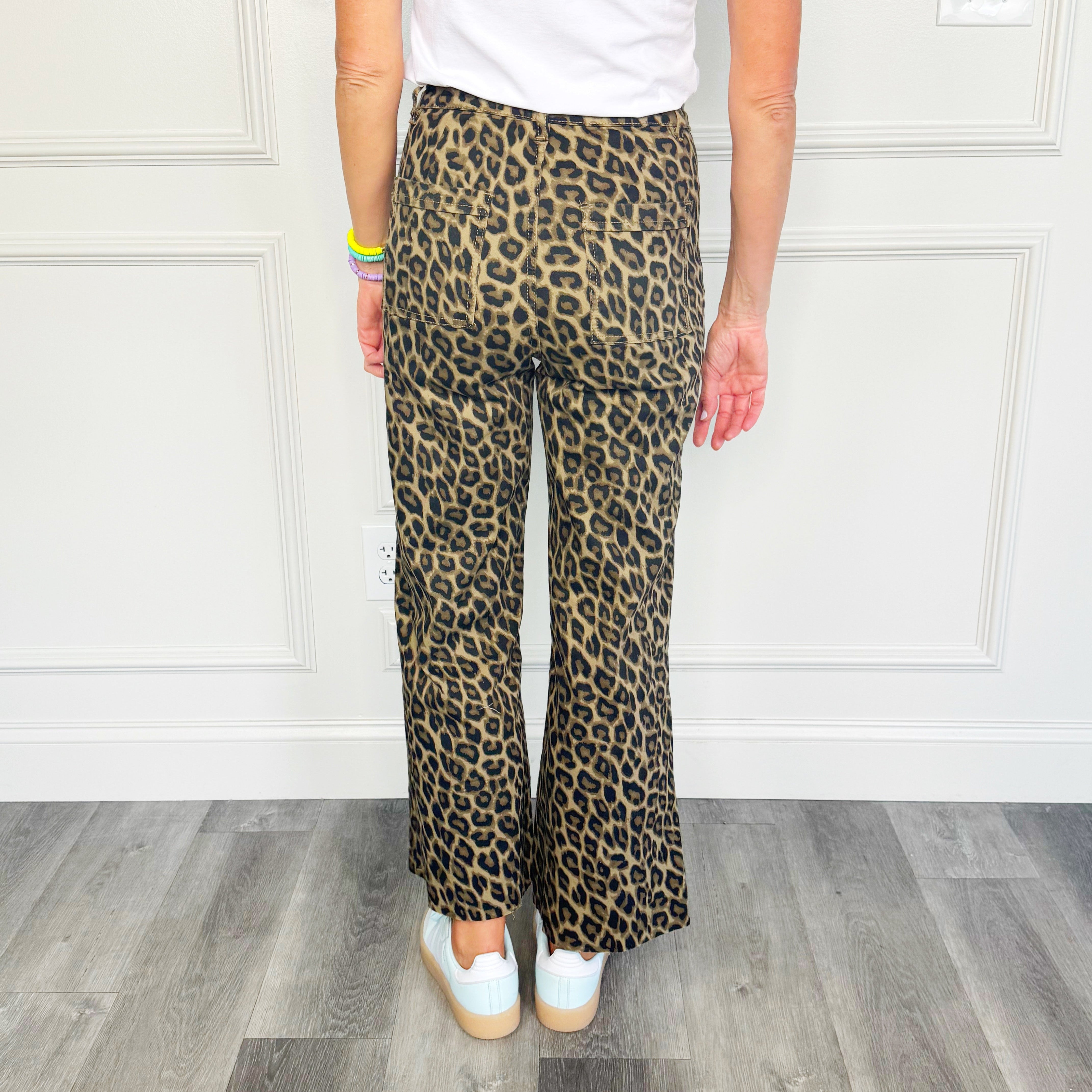 Leopard Wide Leg Denim Pant