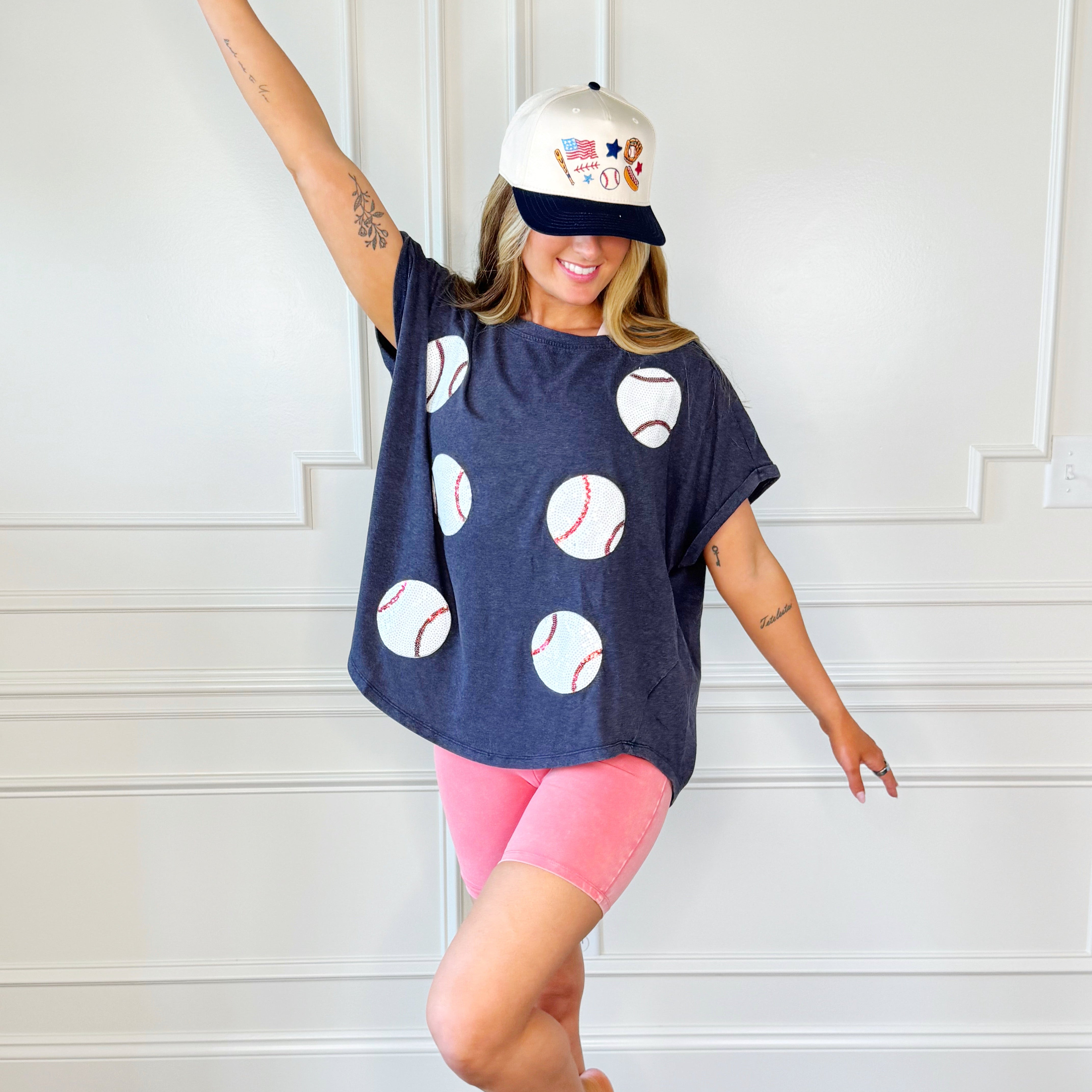 Baseball Sequins Tee