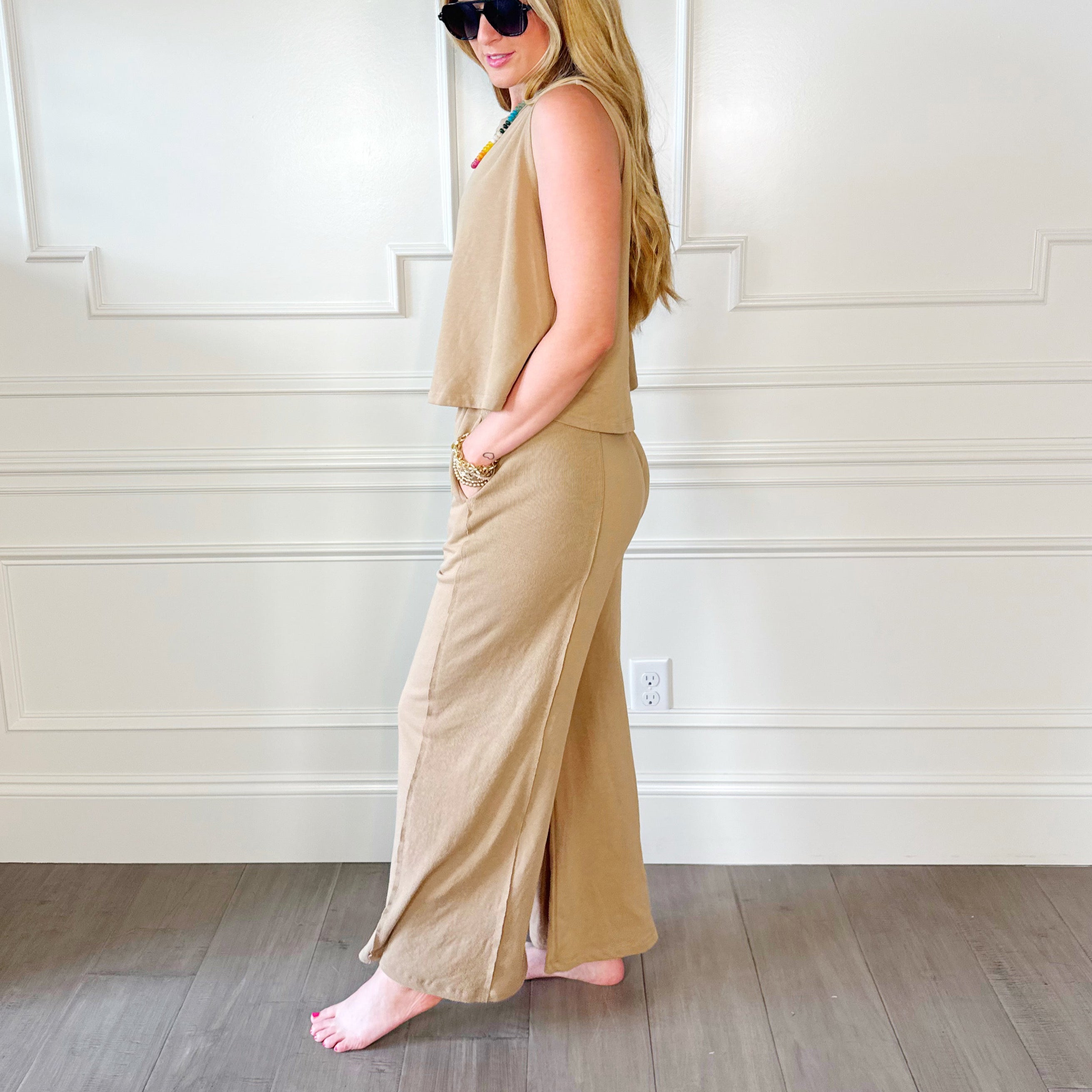 Dark Tan Flowy Pant
